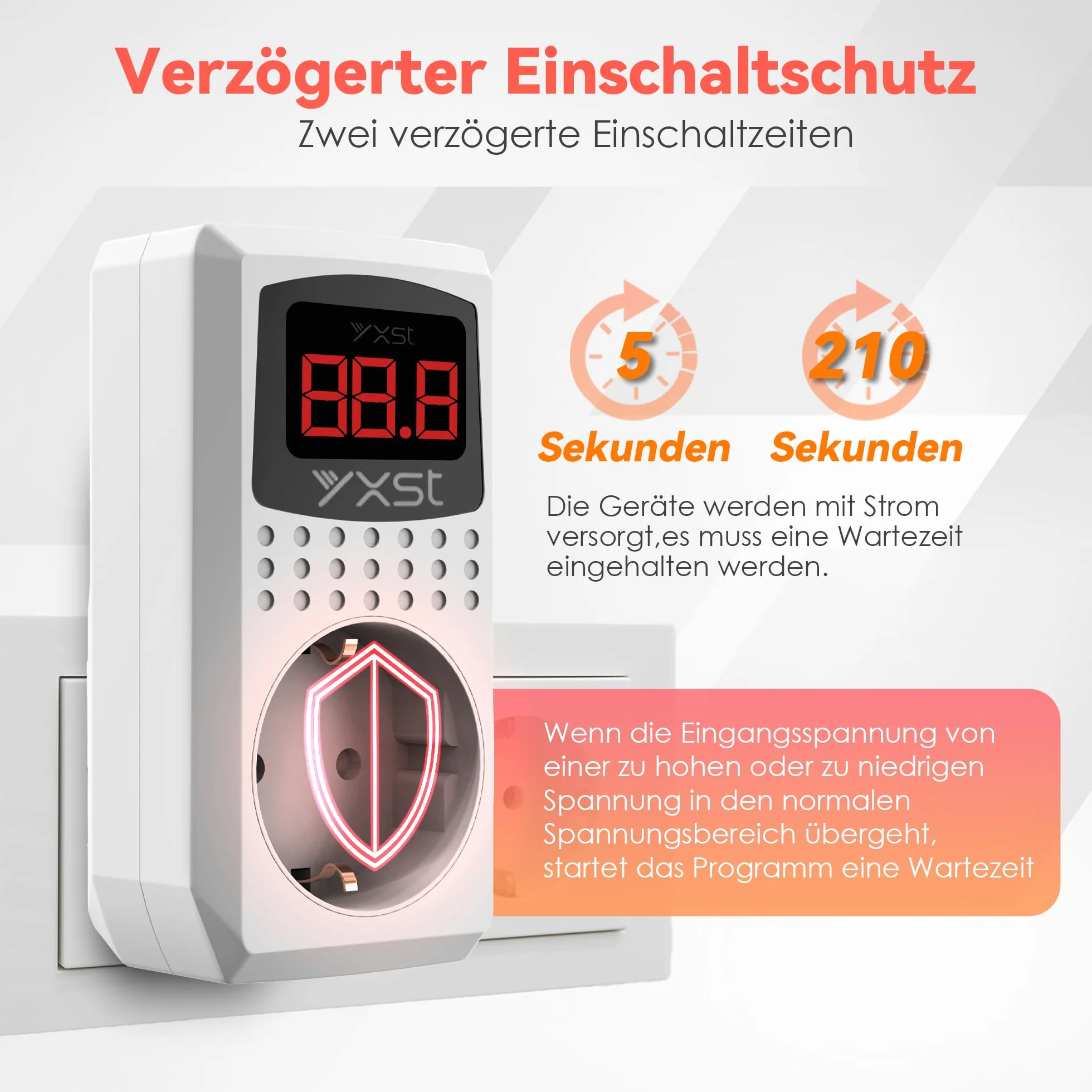 Ogranicznik przepięć i ogranicznik prądu rozruchowego (140V~280V), Ogranicznik prądu rozruchowego 230V 16A, Ochrona przed przepięciem dla spawaczy, Kątownica, Wyłącznik gniazdka