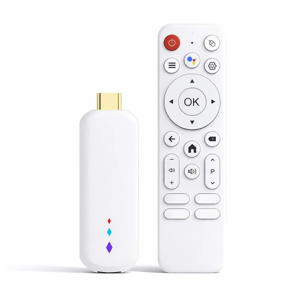 Gugxiom TV Stick 4K dla Androida Przenośny Odtwarzacz Multimediów do Przesyłania Strumieniowego z Pilotem Głosowym i 2 GB RAM 16 GB ROM, 4K HDR Smart TV Stick z 2,4G 5G WiFi do Domowej