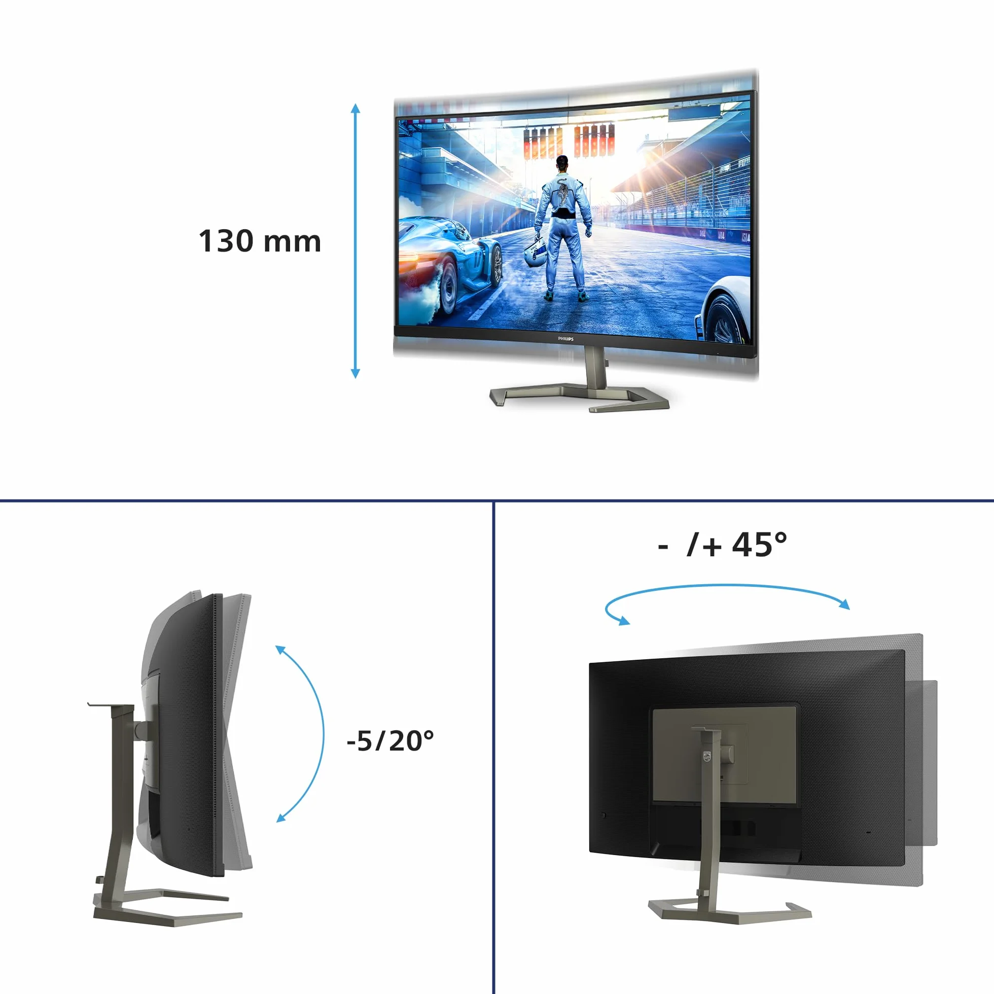 Zakrzywiony monitor do gier PHILIPS - 32 - FHD - 240 Hz - płyta VA - 0,5 ms - regulacja wysokości - 32 M1C5200 W