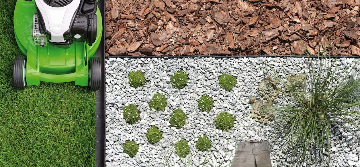 GARDENIX obrzeże do trawnika, rabaty i kostki brukowej, krawędź do koszenia + 3 gwoździe na metr (Rim 90°, 55 mm x 140 mm, 4 m)