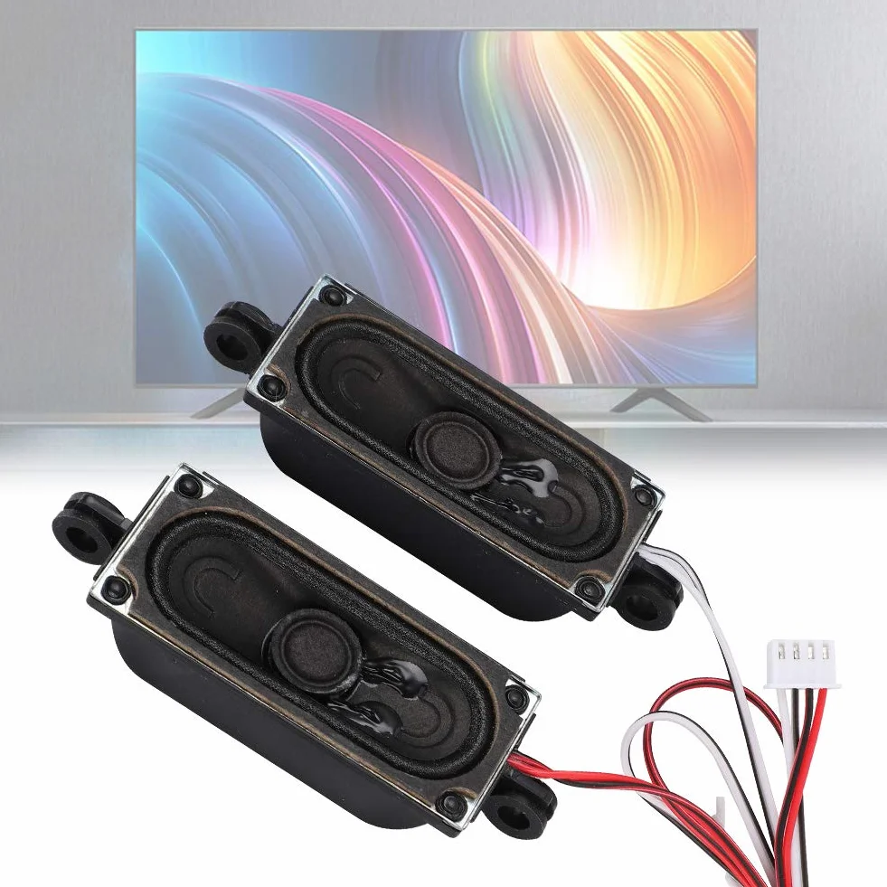 2 szt. Głośnik TV Box 4 Ohm 5 W, Wzmacniacz Dźwięku Głośnika z linią łączącą 40 Cm, Przezroczysty, Zamiennik Odtwarzacza Reklamowego W Telewizorze LCD