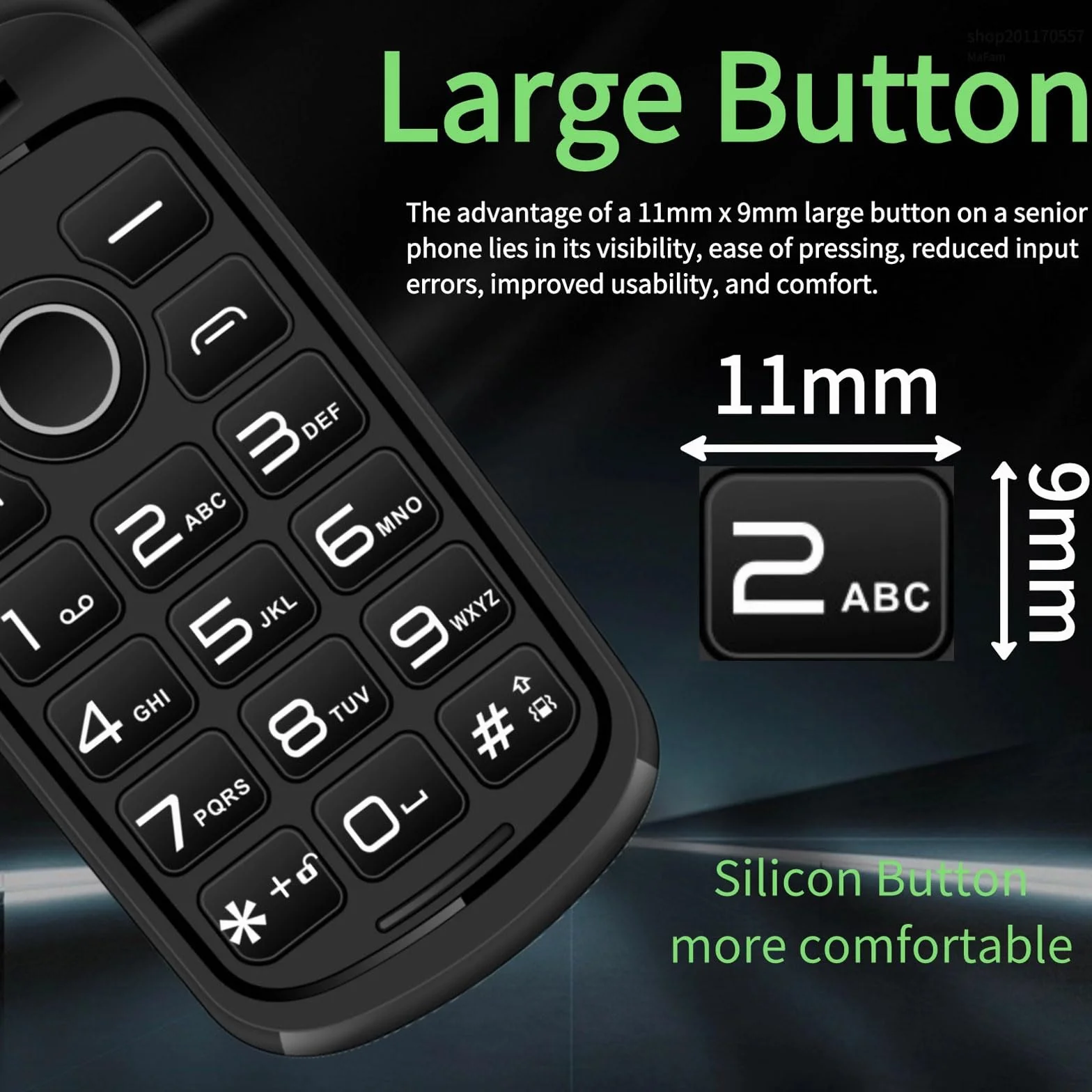 2G Odblokowany Telefon Komórkowy Klapką, Wielofunkcyjny Telefon Komórkowy Starszych Dual SIM+Podświetlenie LED/Latarka Głośny Dźwięk Czysty+SOS Numer Rodzinny Wibracja Przypomnienie,Black