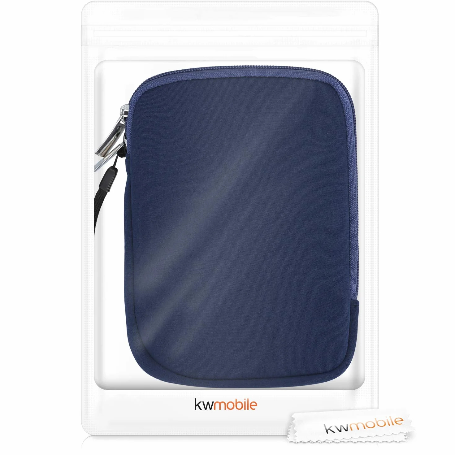 kwmobile Etui ochronne do czytnika e-booków - neoprenowe etui pokrowiec ochronny ciemnoniebieski - wymiary wewnętrzne 17 x 12 x 2 cm