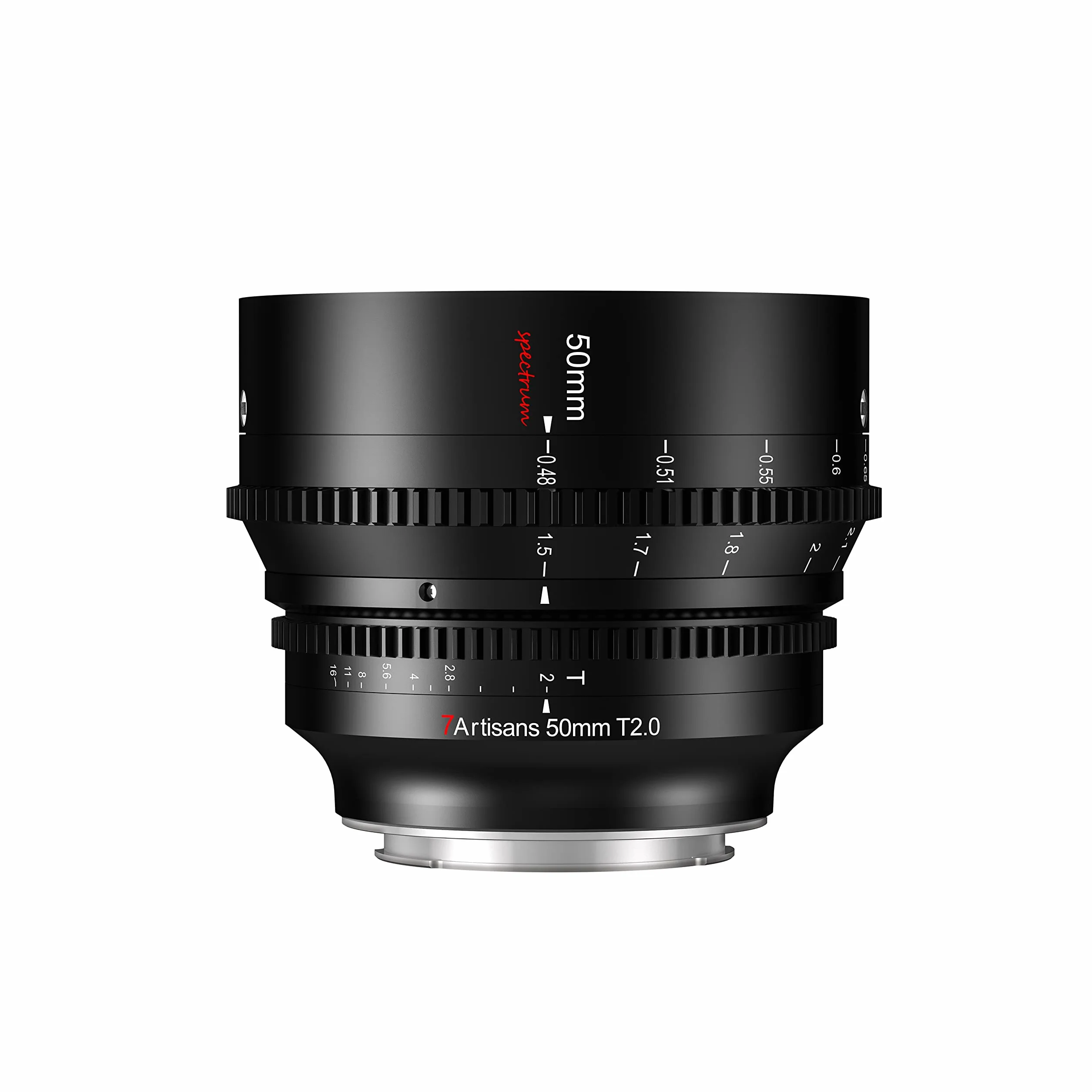 7artisans 50 mm T2.0 duża przysłona pełna ramka Cine obiektyw L-Mount, ręczne ustawianie ostrości i niskie zniekształcenia obiektyw kinowy aparaty bezlusterkowe kompatybilne z Sigma FP, Panasonic S1