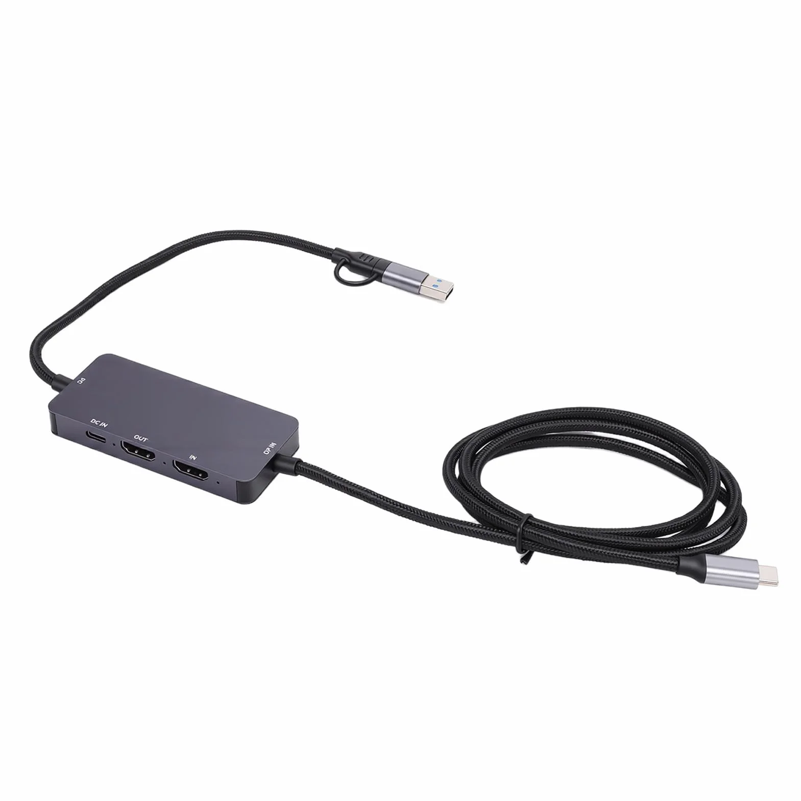 Karta Przechwytywania Wideo Wejście Wyjściowe 4K 60 Hz USB 3.2 Gen 1 Adapter na USB, Nagrywanie 1080p60 do Przesyłania Strumieniowego, Gier i Wideokonferencji, Typ C, 100 W PD, Małe