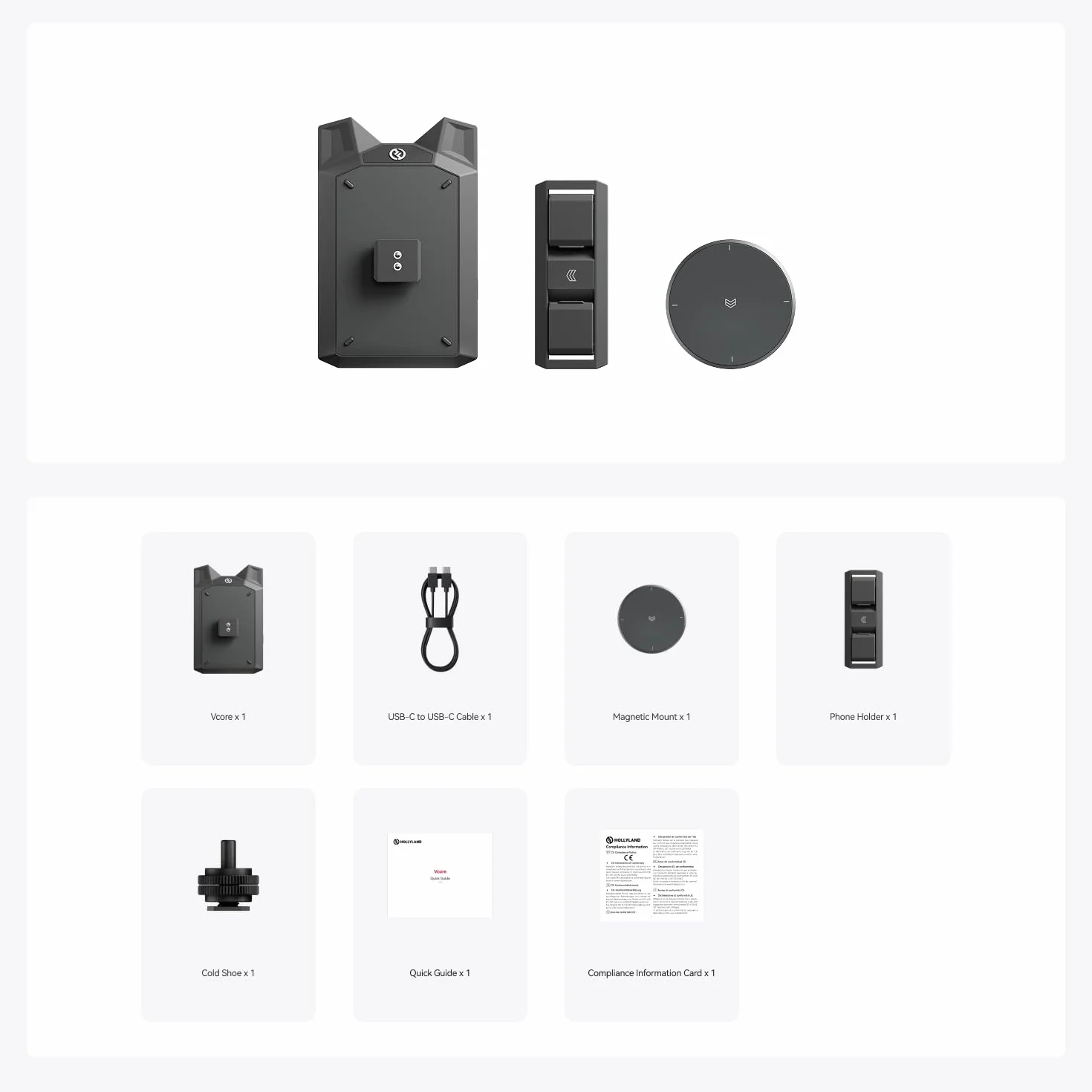 Hollyland Vcore 4K30/HD bezprzewodowy system wideo: monitorowanie 4 urządzeń, wbudowany akumulator, gniazdo na karty pamięci, streaming YouTube/Twitch, nadajnik HDMI do systemu Android.