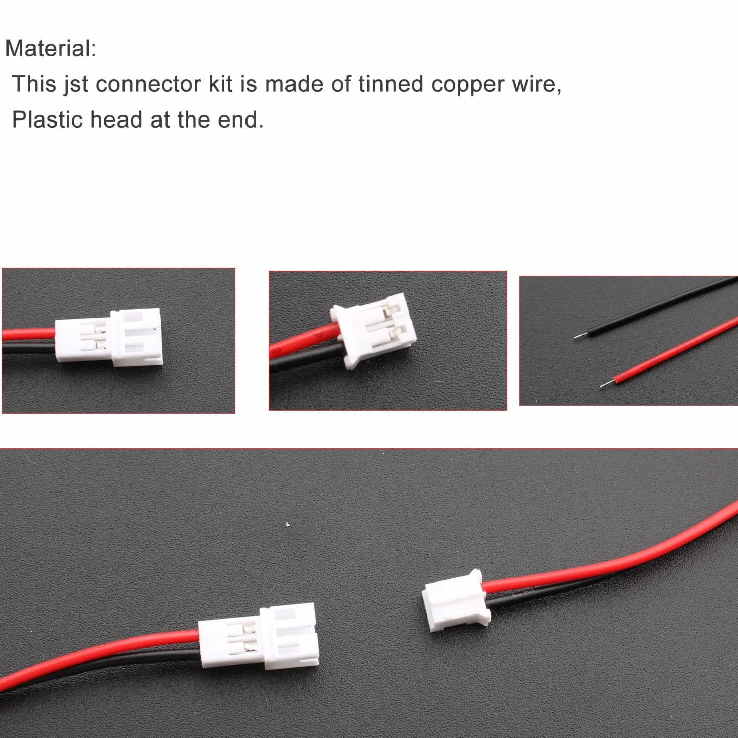 60 sztuk (30 par) JST Mini JST 2.0 PH 2-pinowe złącze męskie i żeńskie z 150 mm 26AWG kabel, JST Micro elektryczne gniazdo wtykowe
