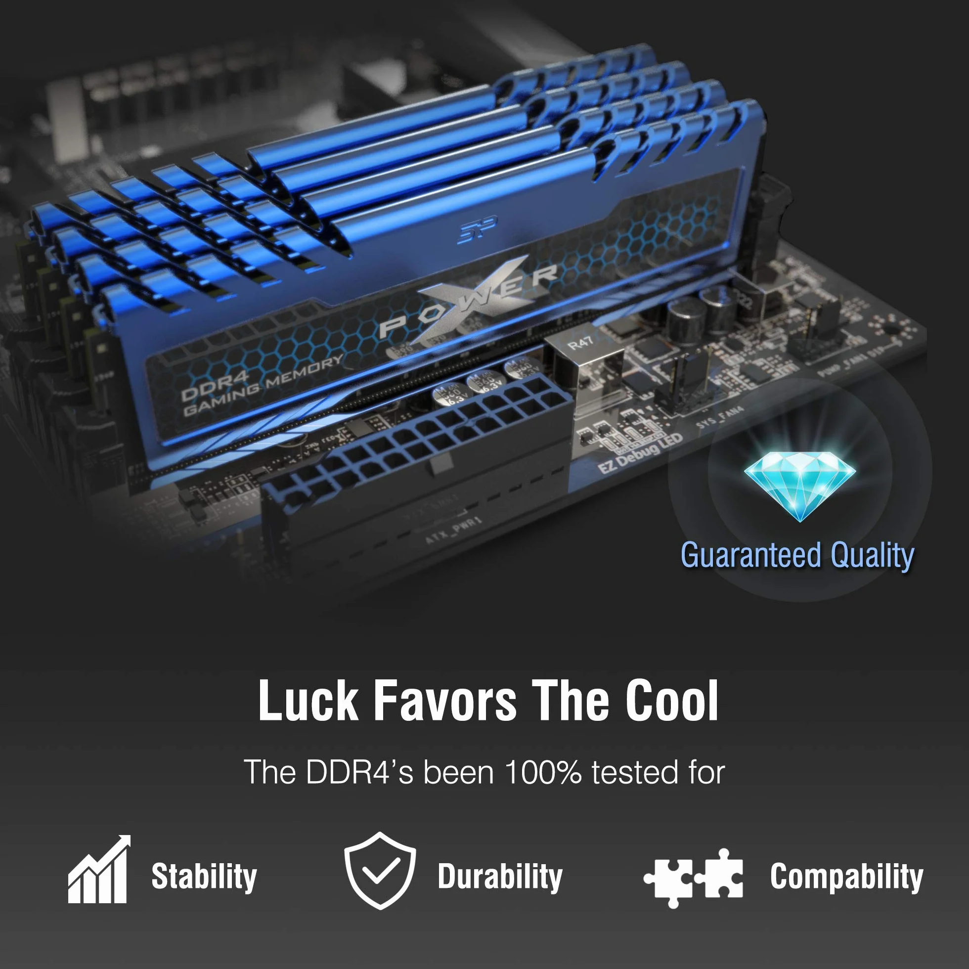 Silicon Power 8 GB XPOWER Turbine Gaming DDR4 2666 MHz (PC4 25600) 288-pin CL16 1,35 V UDIMM moduł pamięci stacjonarnej – niskie napięcie