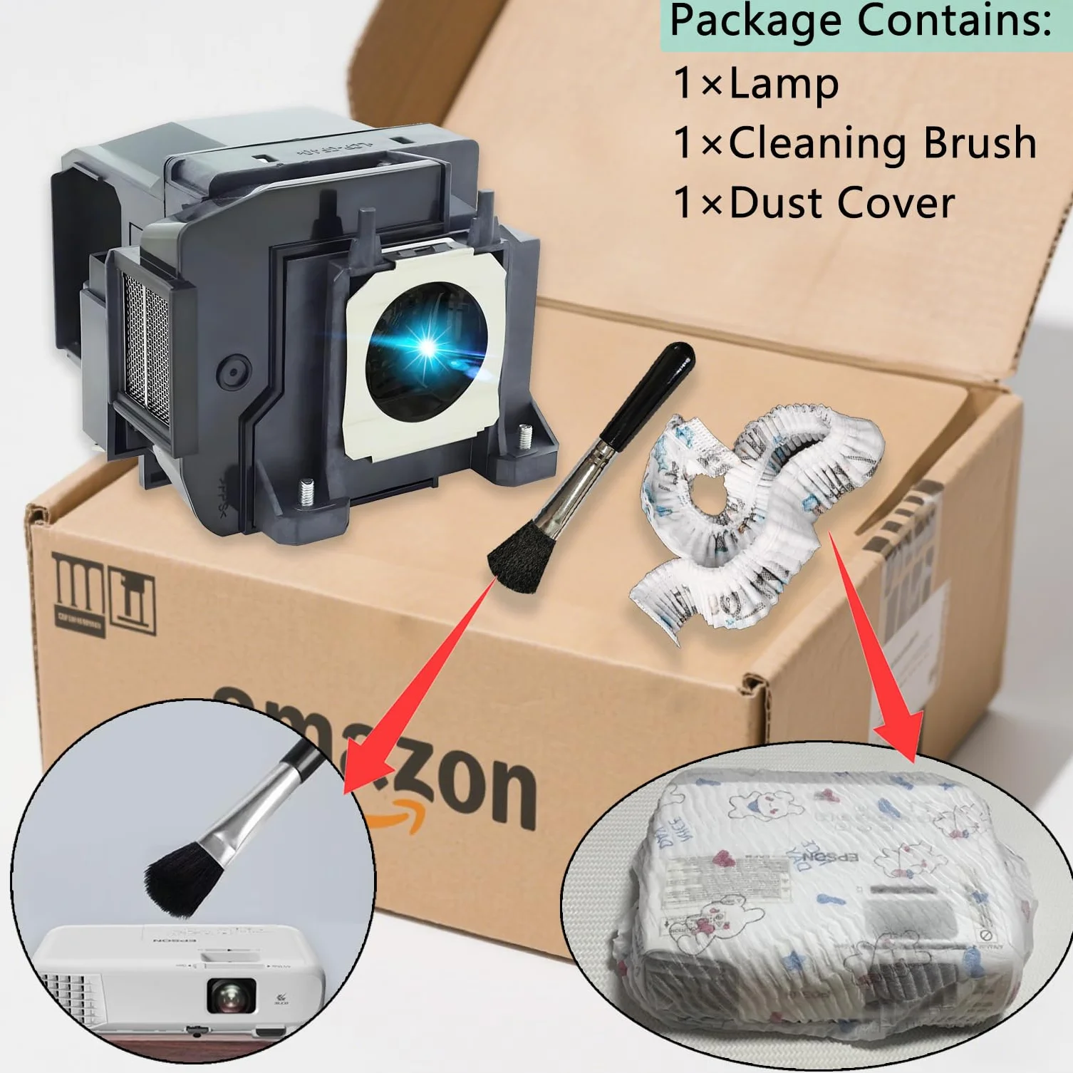 Oryginalna żarówka zamienna do Epson ELPLP85/V13H010L85 EH-TW6600,EH-TW6600w,EH-TW6700,EH-TW6700w,EH-TW6800,EH-TW7000,EH-TW7100,PowerLite HC 3000,Powerlite HC 3100,PowerLite HC 3500,HC3600e