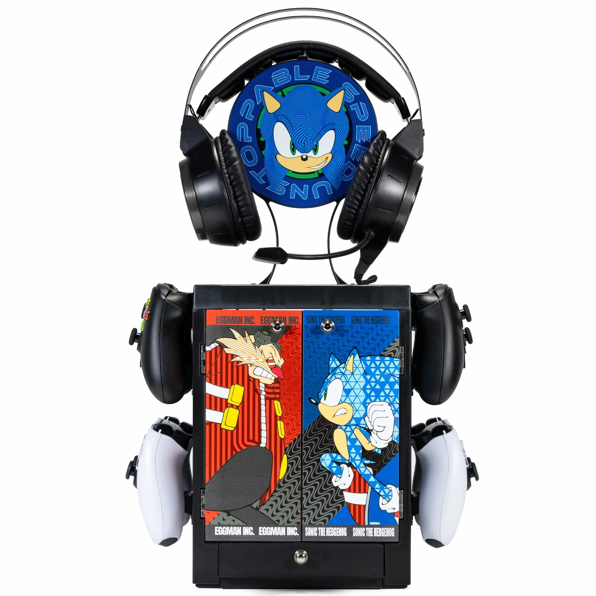 Numskull Sonic The Hedgehog szafka do gier, uchwyt na kontroler, stojak na słuchawki do PS5, Xbox Series X S, Nintendo Switch, oficjalny produkt Sonic The Hedgehog