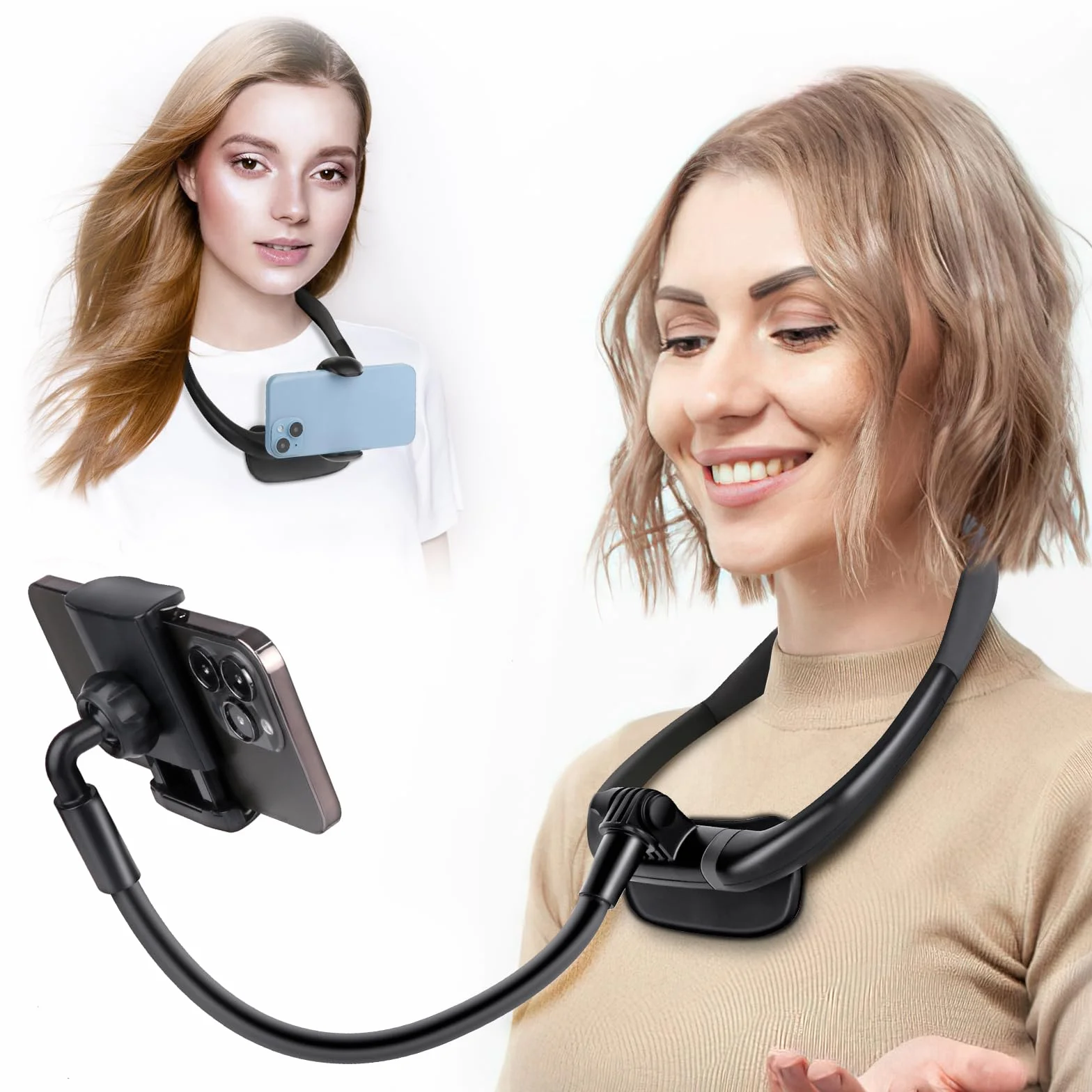 Stojak na telefon komórkowy, uchwyt na telefon komórkowy, elastyczny uchwyt na telefon z długim ramieniem, gęsia szyja, do łóżka, obracany o 360 stopni, uniwersalny wielofunkcyjny stojak na telefon