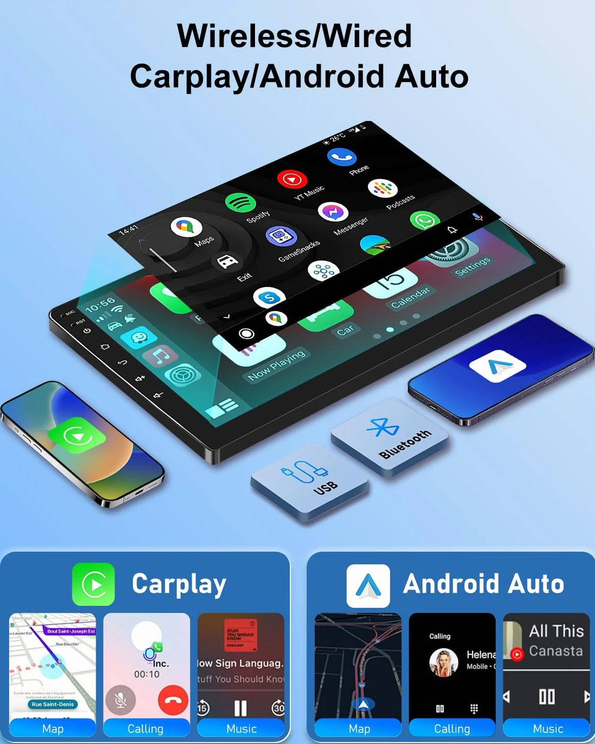 NHOPEEW 2+64G 9-calowe radio z Androidem do Mazdy 6 2002-2015 - bezprzewodowe CarPlay i Android Auto nawigacja GPS, sterowanie kierownicą, FM RDS, dzielony ekran + kamera cofania