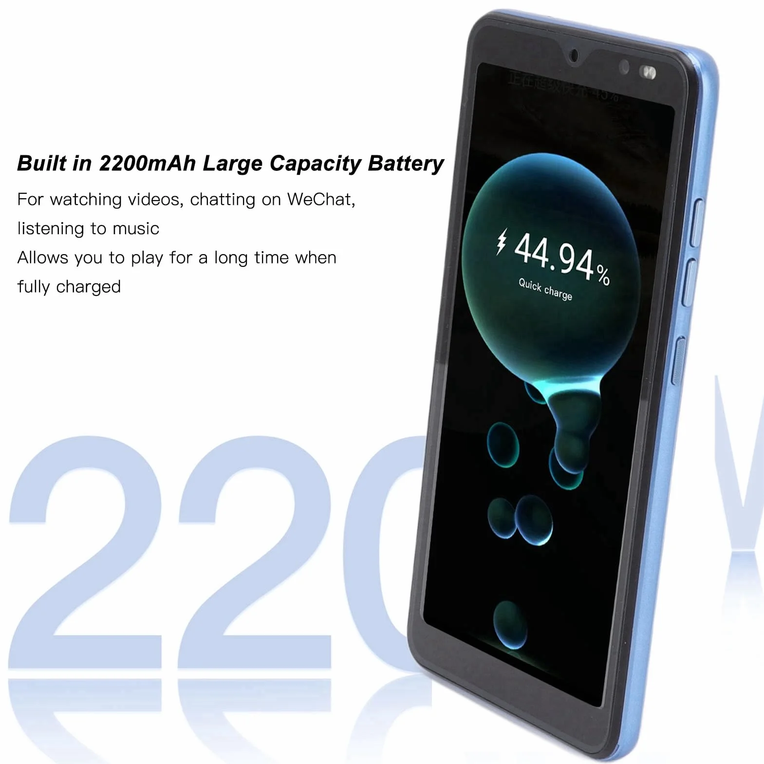 Telefon Komórkowy Rino8 Pro 3G, Smartfon Dual SIM Z Podwójnym Trybem Gotowości, Telefon Komórkowy Z Pełnym Ekranem 5,45 Cala HD Plus, 2 GB/32 GB, Tylny Aparat Przedni 5 MP I 2 MP(Niebieski)