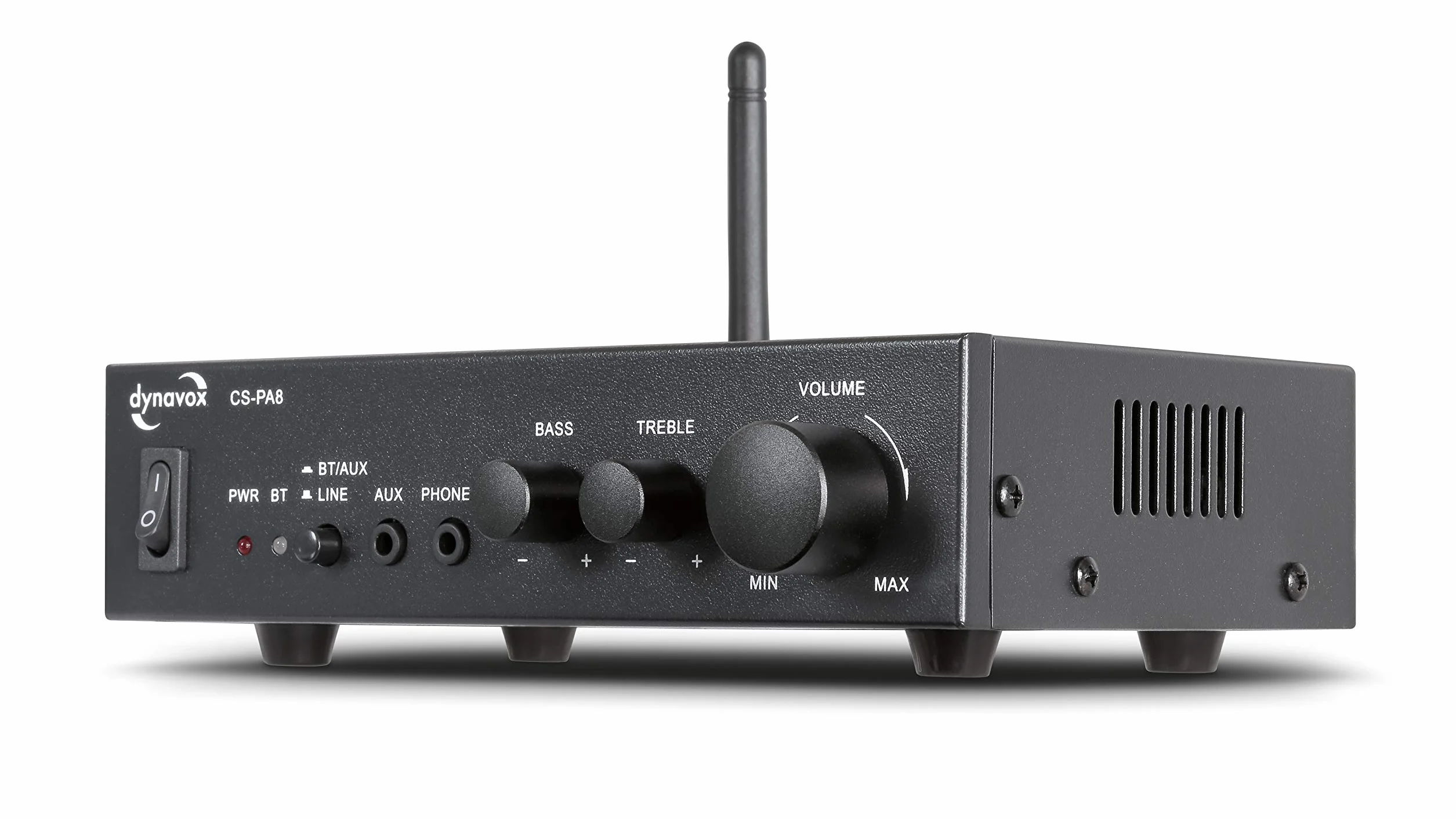 Dynavox Mini wzmacniacz CS-PA8, wzmacniacz cyfrowy stereo, zaciski przyłączeniowe, zintegrowana antena BT i złącze słuchawkowe, czarny