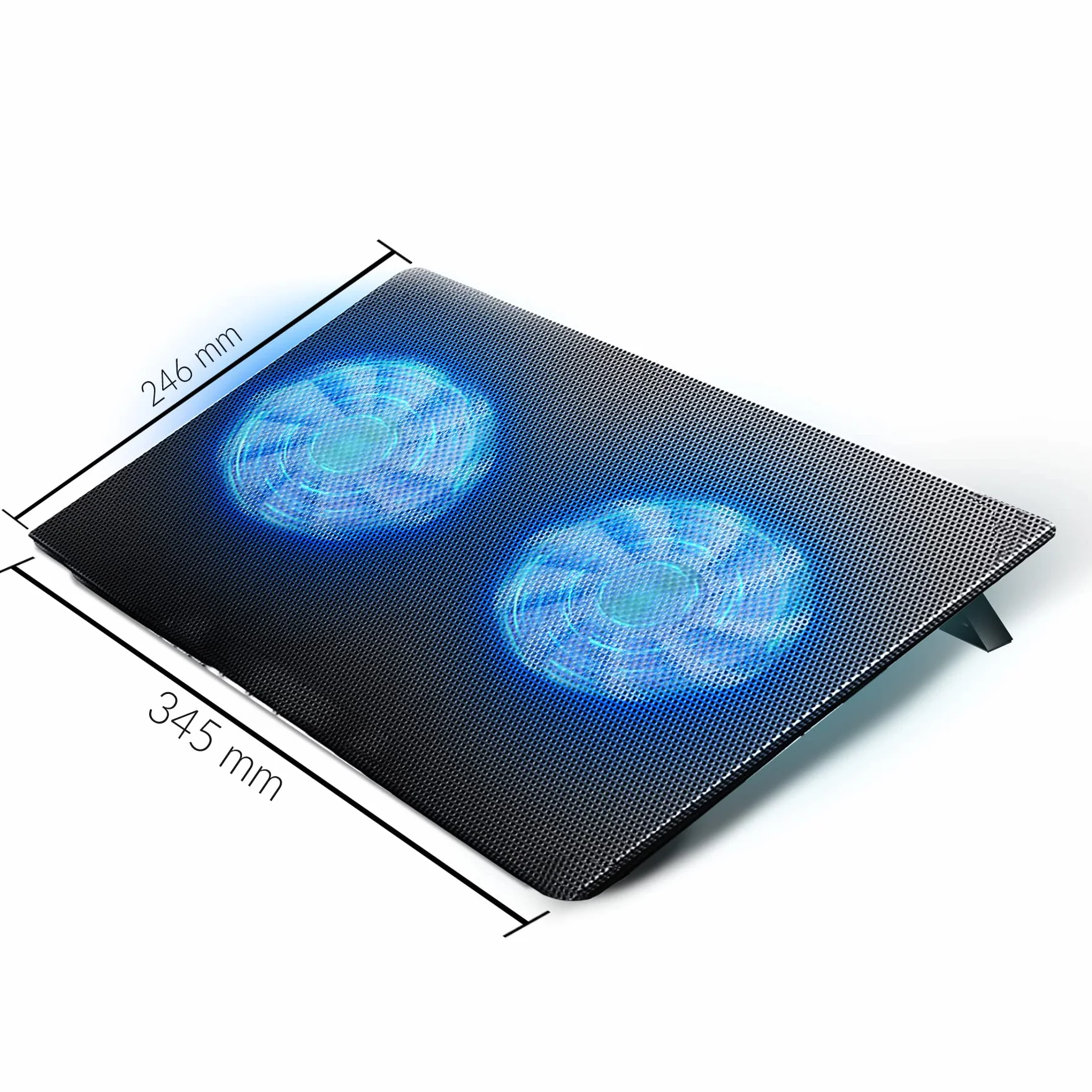 Retoo Podkładka chłodząca do laptopa LED 12-15,6 cala cicha 2 wentylatory USB stojak regulowany