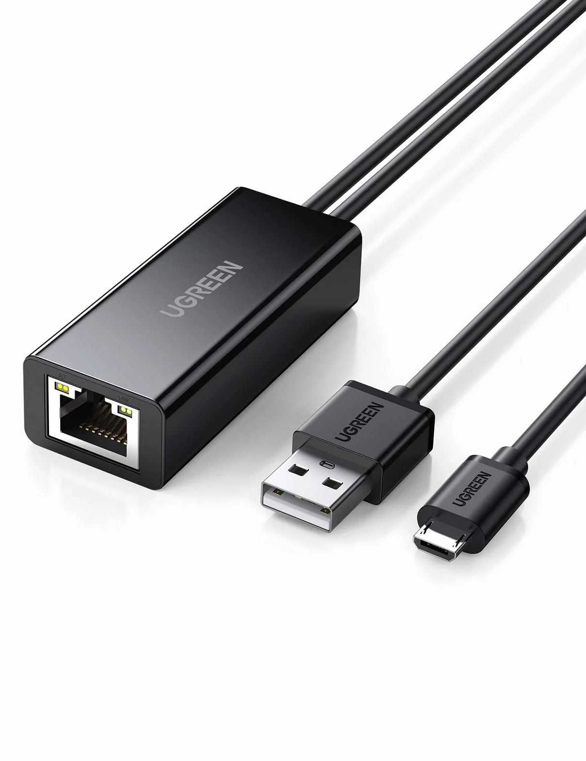 UGREEN Adapter Micro USB na RJ45 Kompatybilny z Chromecastem Google Home Kabel Zasilający USB 1M
