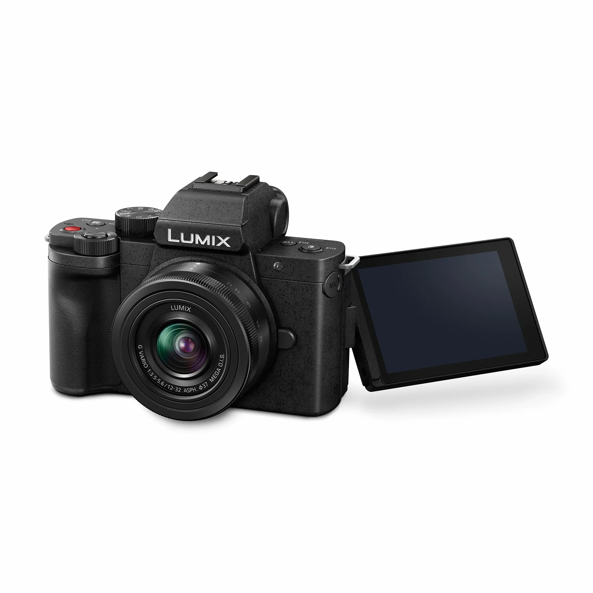 Panasonic Lumix DC-G100DKEGK Mikro Cztery Trzecie Bezlusterkowa kamera z obiektywem Lumix G Vario F3.5-5.6, 20.3MP, 4K 30p i FHD 60, Kamera Vloging, Monitor Wolny Kąt, USB-C, Czarny