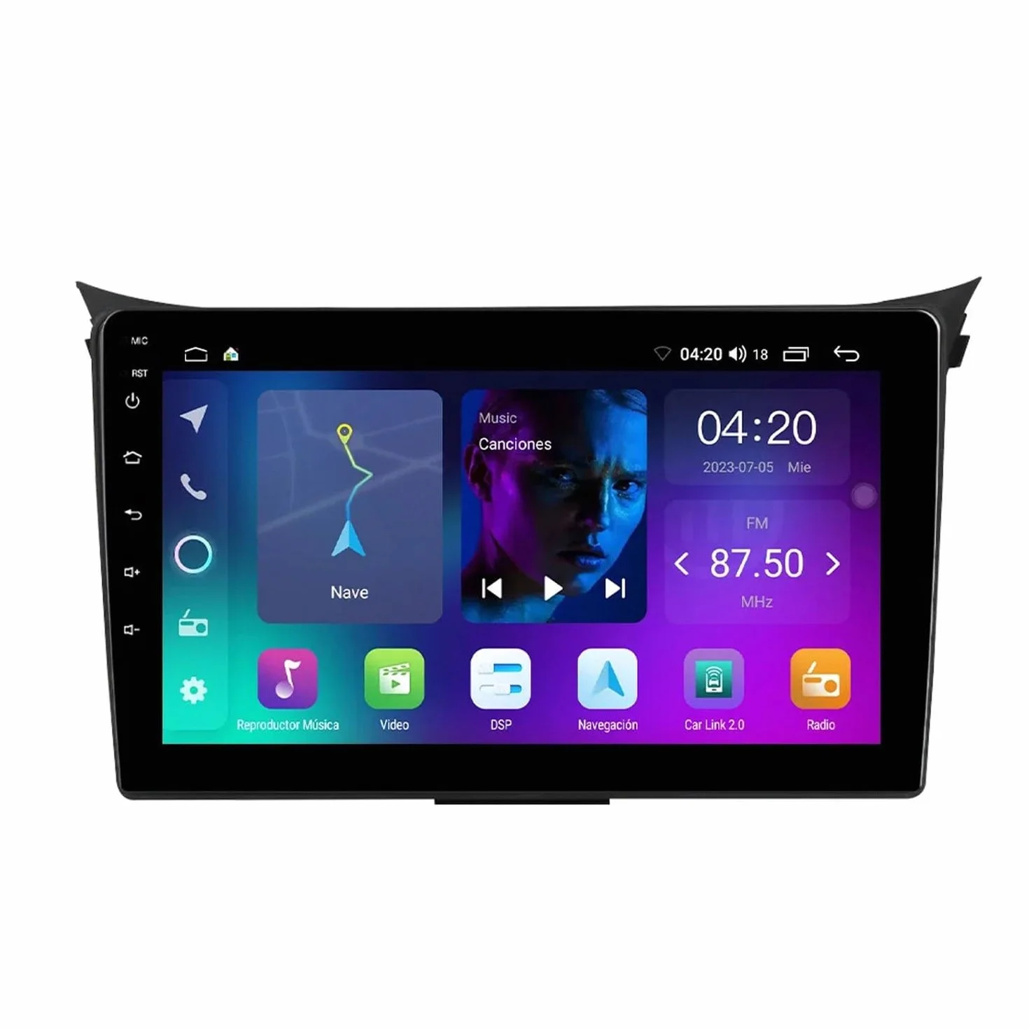 Ekran Apple Car Play, Ekran Android Auto dla Hyundai Grand i30 2011-2017 Przenośny Dotykowy Apple Carplay, Nawigacja Gps/Sterowanie Głosowe/Mirror, 8 Rdzeń 6G+128G