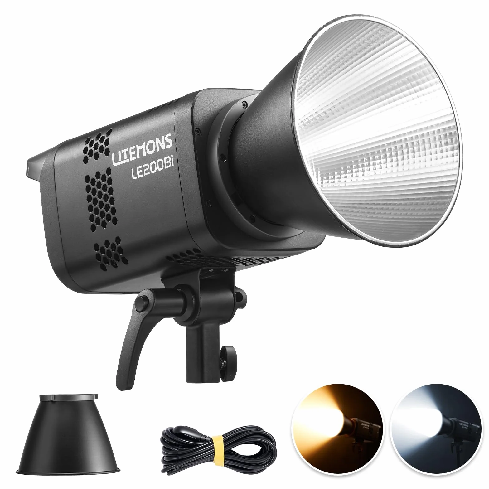 Godox LE200Bi 220 W Bi-Color LED Video Light, 2800 K ~ 6500 K, CRI 98, 57700 Lux/1 m, źródło światła ciągłego LED z uchwytem Bowens, przenośne studio LED do fotografii i streamingu na żywo