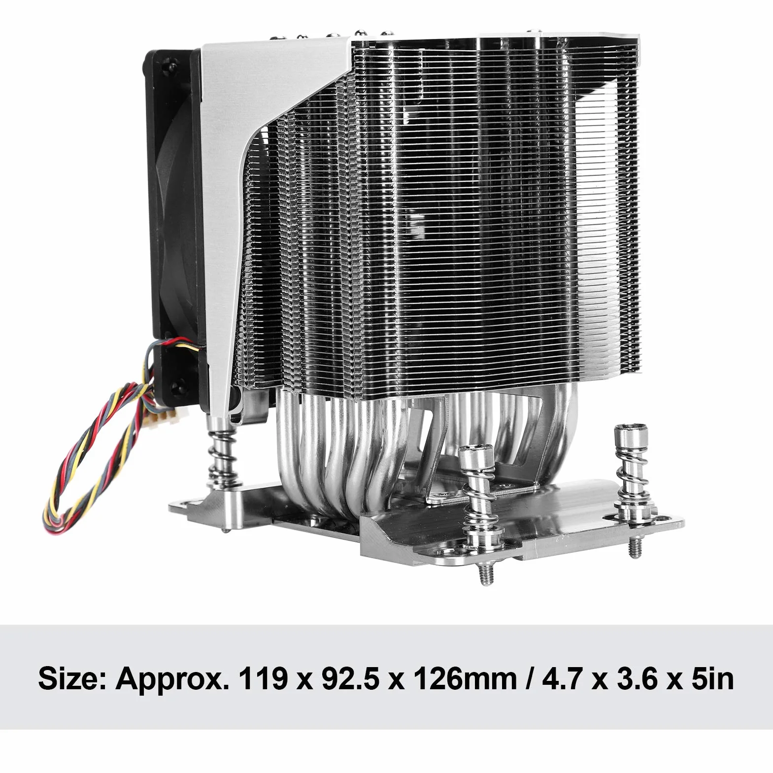Generic Chłodnica Procesora Wydajny Wentylator Chłodzący do Serwerów/stacji Roboczych H11 EPYC 7000 SP3, 4U, 4,7 X 3,6 X 5 Cali