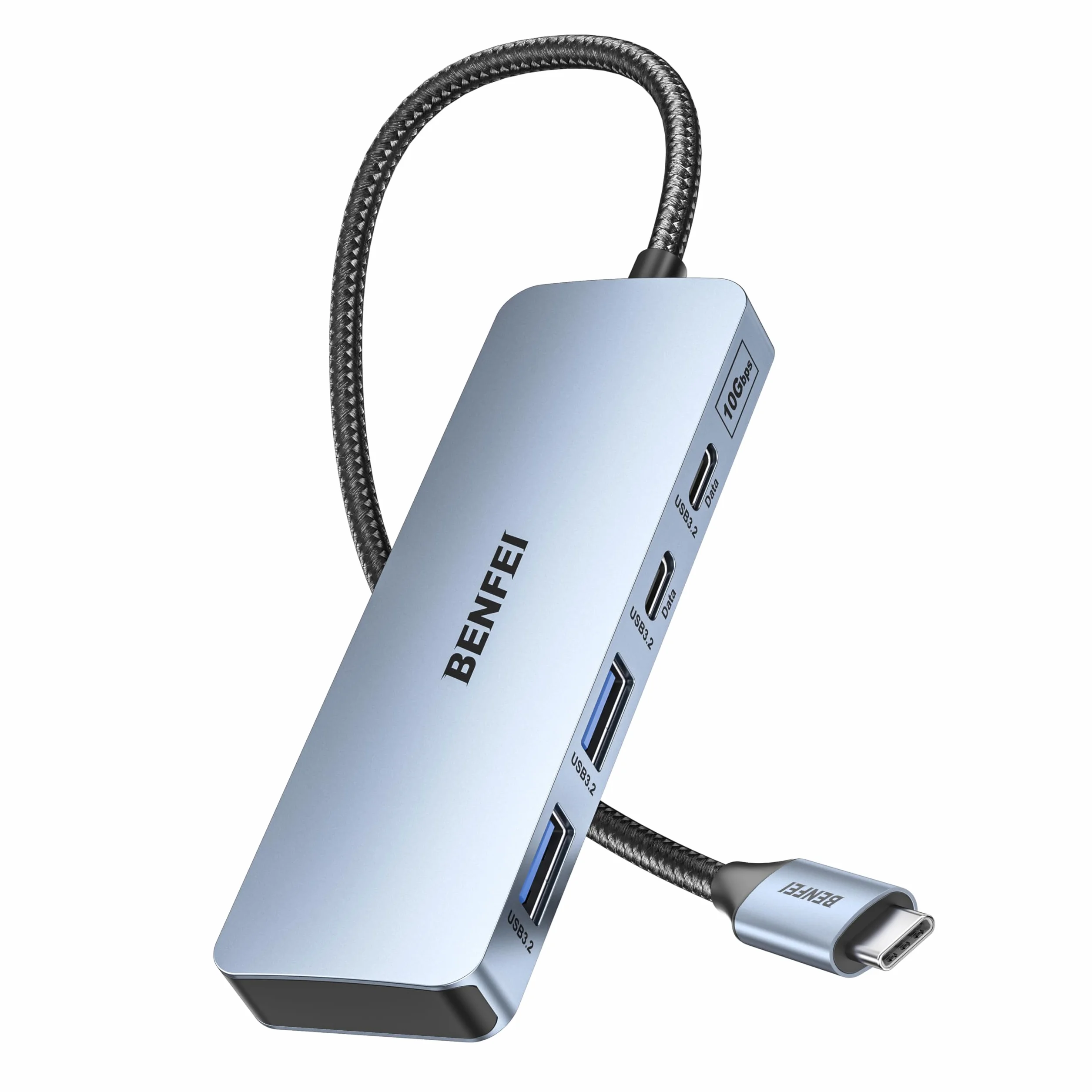 BENFEI USB C Hub 10 Gb/s, 4 porty Adapter USB 3.2 z 2 * portami USB-C i 2 * USB-A 3.2, kompatybilny z MacBookiem Pro/Air M2 M1, iPadem, Dell, HP, Samsungiem (monitor nie obsługuje)