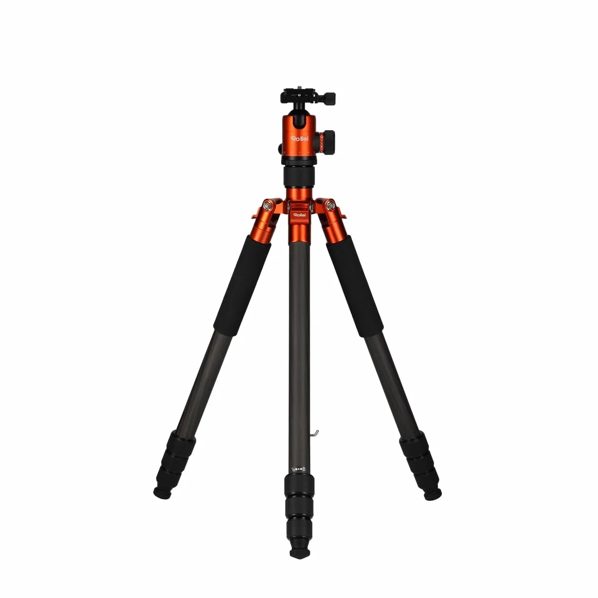 Rollei C6i Carbon statyw fotograficzny: kompaktowy, lekki, 3 w 1 z głowicą kulową Arca Swiss, monopod, makrostatyw, w zestawie kolce i torba (pomarańczowy)