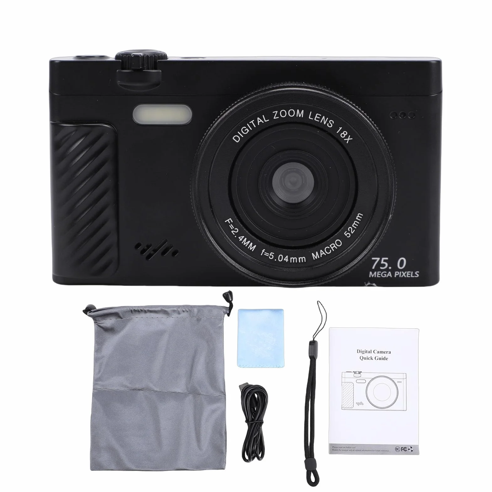 SENECESLI Aparat Cyfrowy 4K do Fotografowania i Vlogowania, Kamera Wi-Fi do Vlogowania 75 MP do YouTube'a, Aparaty Cyfrowe z 18-krotnym Zoomem i Odchylanym Ekranem 3" 180° dla Nastolatków i (BLACK)