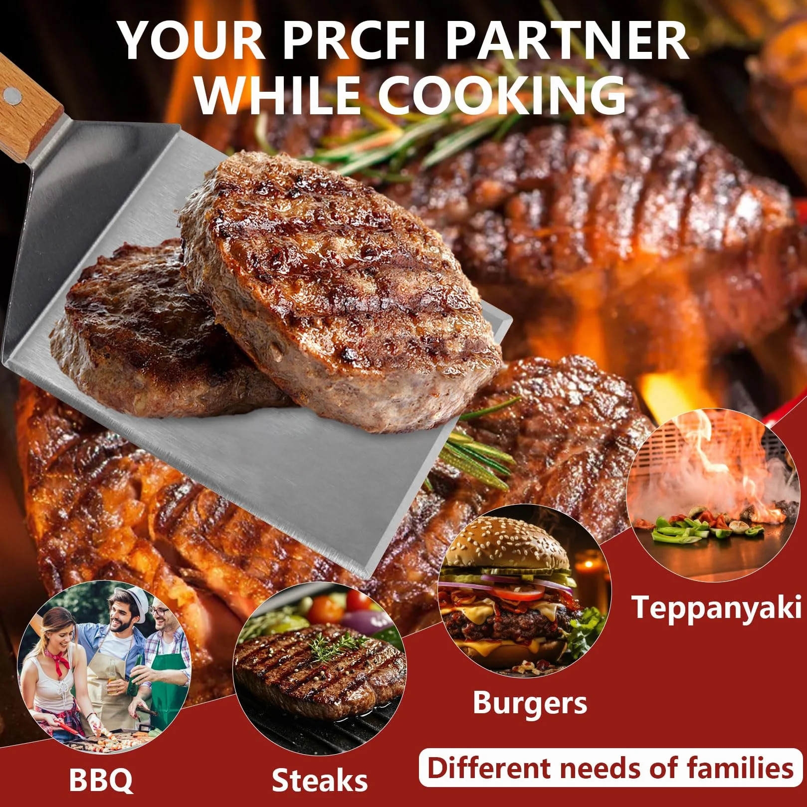 Zestaw 2 szpatułek ze stali nierdzewnej do grilla Plancha i Teppanyaki BBQ