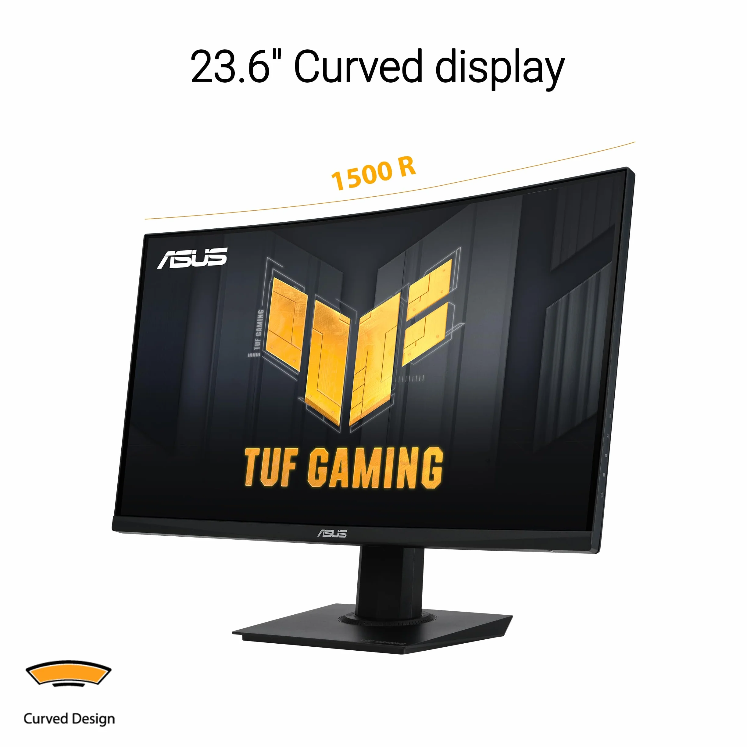ASUS TUF Gaming 61.0 cm (widoczność 59.9 cm) zakrzywiony monitor (VG24VQER) – FHD, 180 Hz, 1 ms, DCI-P3 90%, synchronizacja rozmycia w ekstremalnie niskim ruchu, FreeSync, Shadow Boost, pielęgnacja