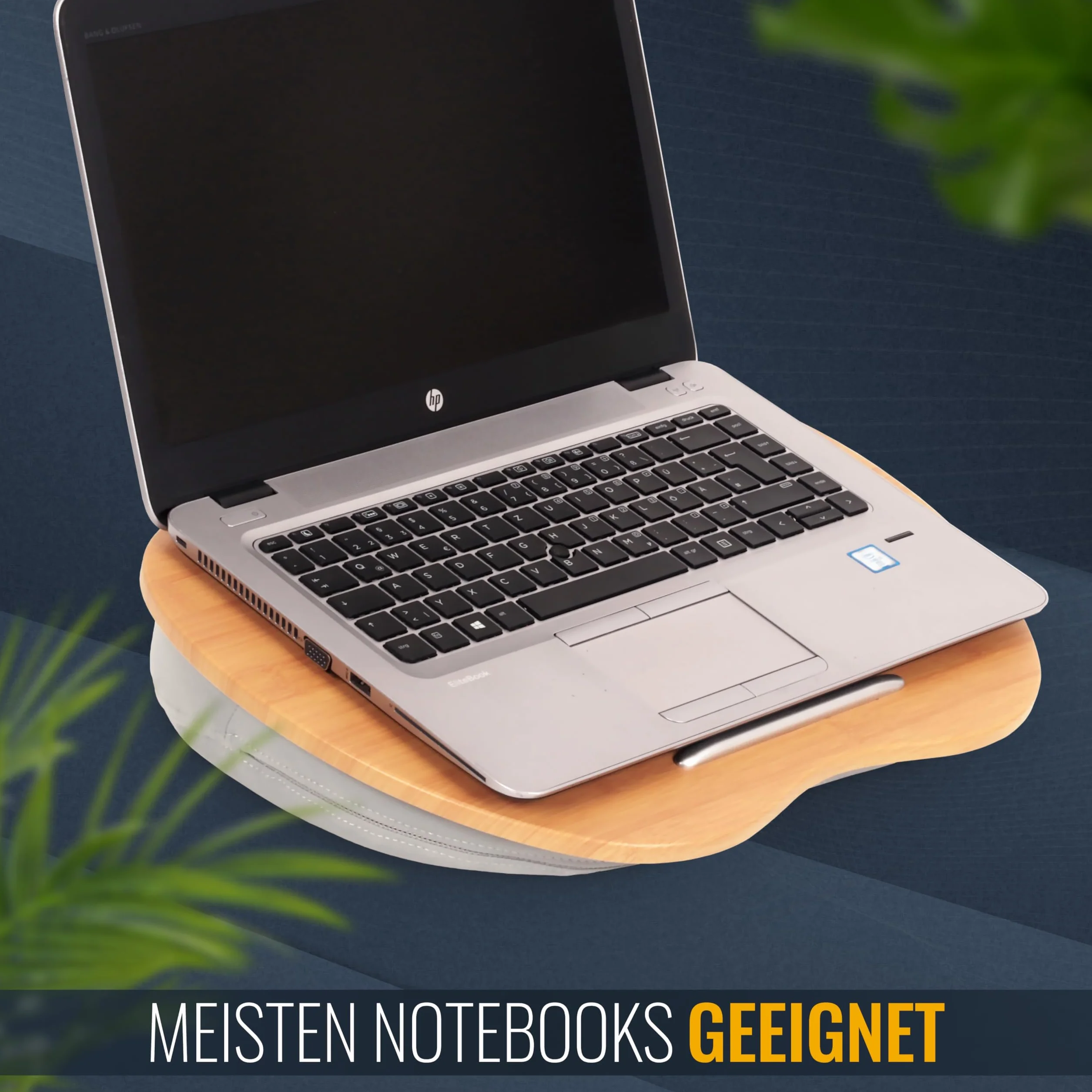 RICOO Poduszka na laptopa o wyglądzie drewna z otworem na kabel do notebooka o przekątnej ekranu maks. 15,6" taca na poduszkę LA0036, podkładka pod laptopa laptopa akcesoria