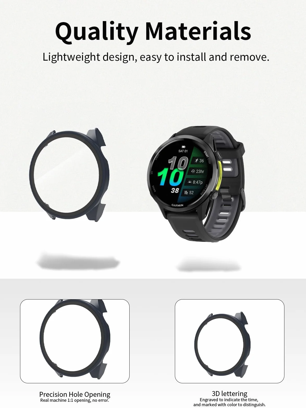 1 opakowanie, etui ochronne na wyświetlacz do Garmin Forerunner 970 - zintegrowane wzornictwo zapewniające najlepszą ochronę smartwatcha, niebieskie