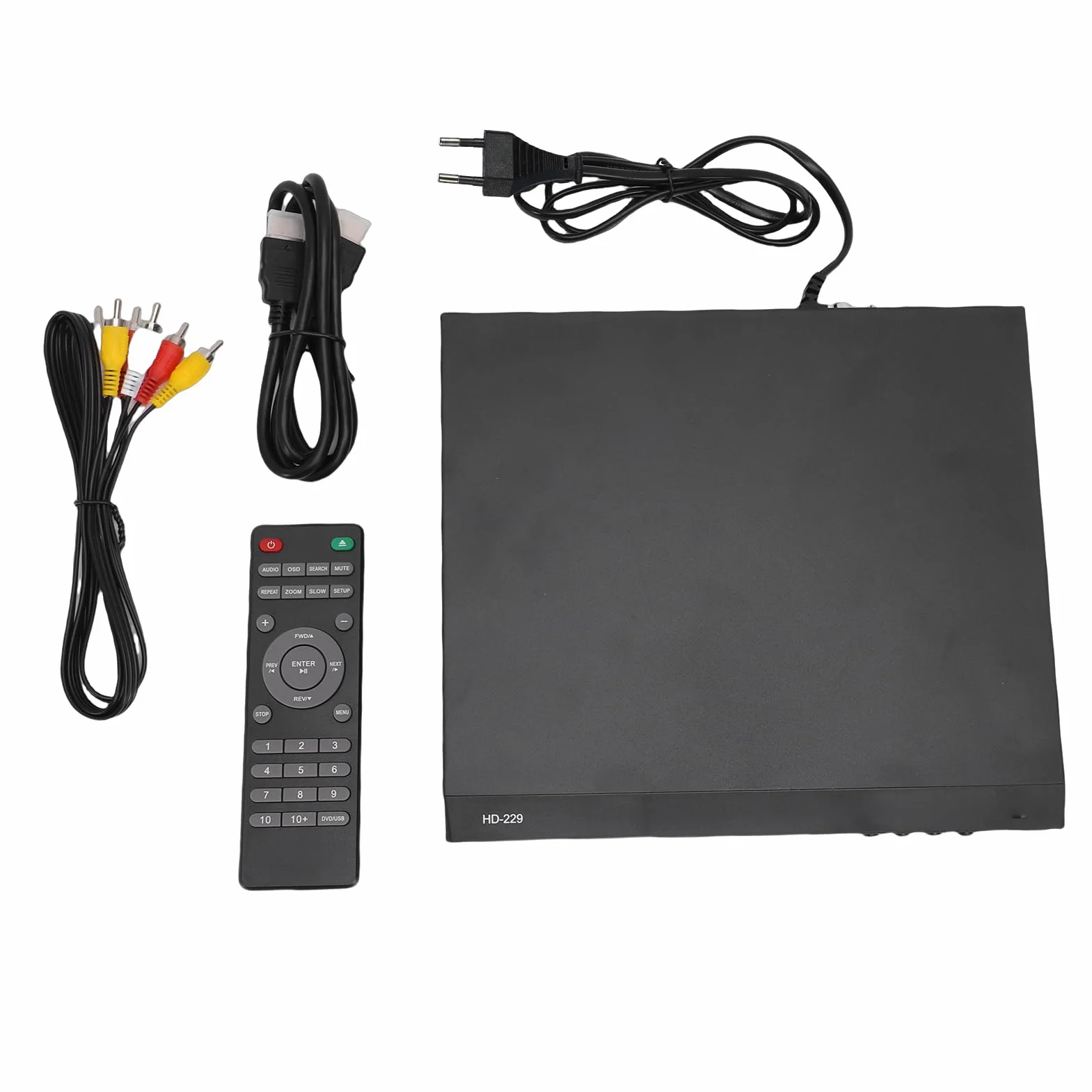 Cocoarm Odtwarzacz DVD, Odtwarzacz CD HD 1080P z Wyjściem, Odtwarzanie We Wszystkich Regionach Przez USB i Wejście Mikrofonowe 6,5 Mm, Kompaktowy Telewizor DVD z ABS dla Domowego Zestawu Stereo i