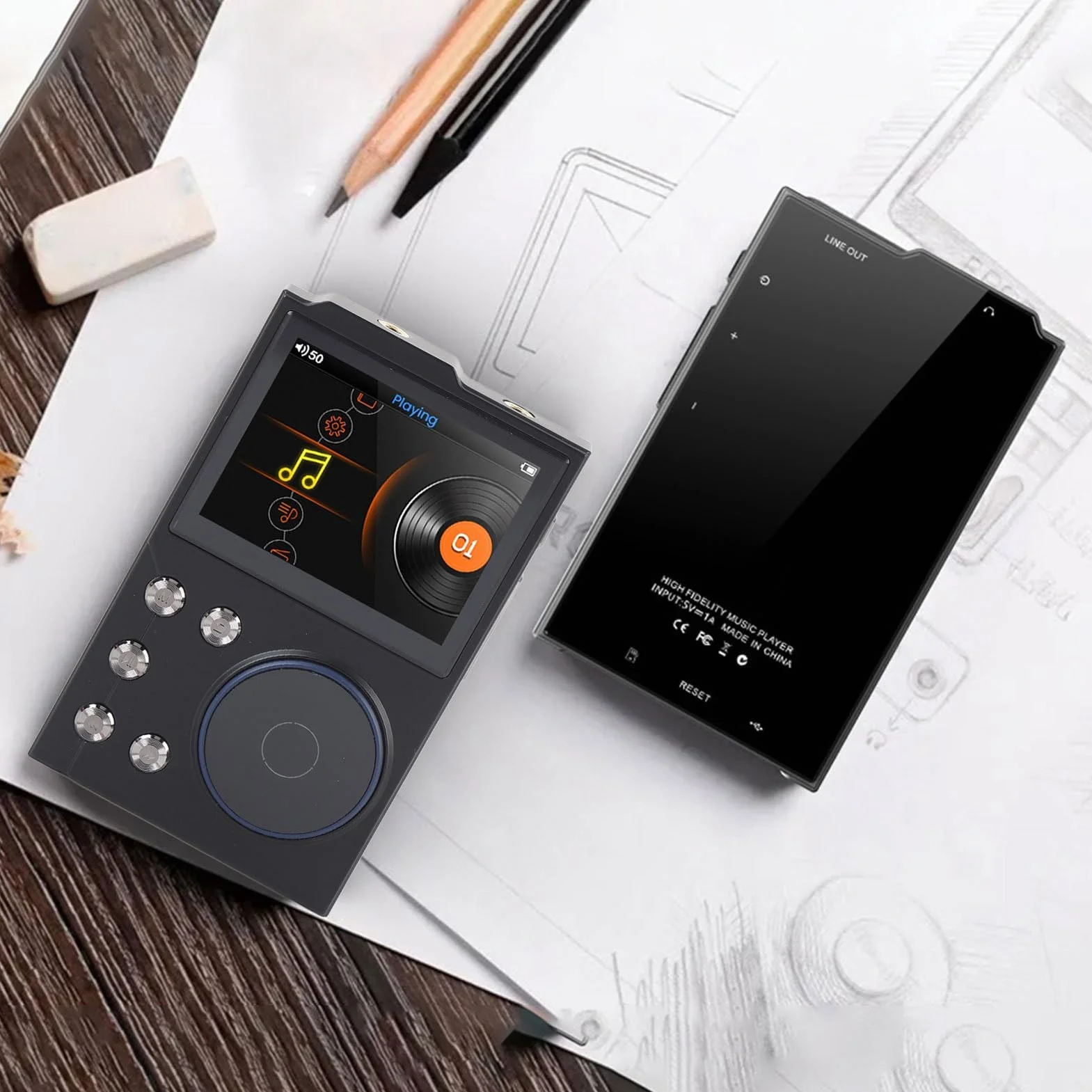 LICAEVEY Odtwarzacz MP3 HiFI z Bluetooth 5.3 | 2,4 "Display HD Portable Music Player | Bezprzestierny DSD FLAC Digital Audio Player | 16 GB + 256 GB Rozszerzalny pamięć