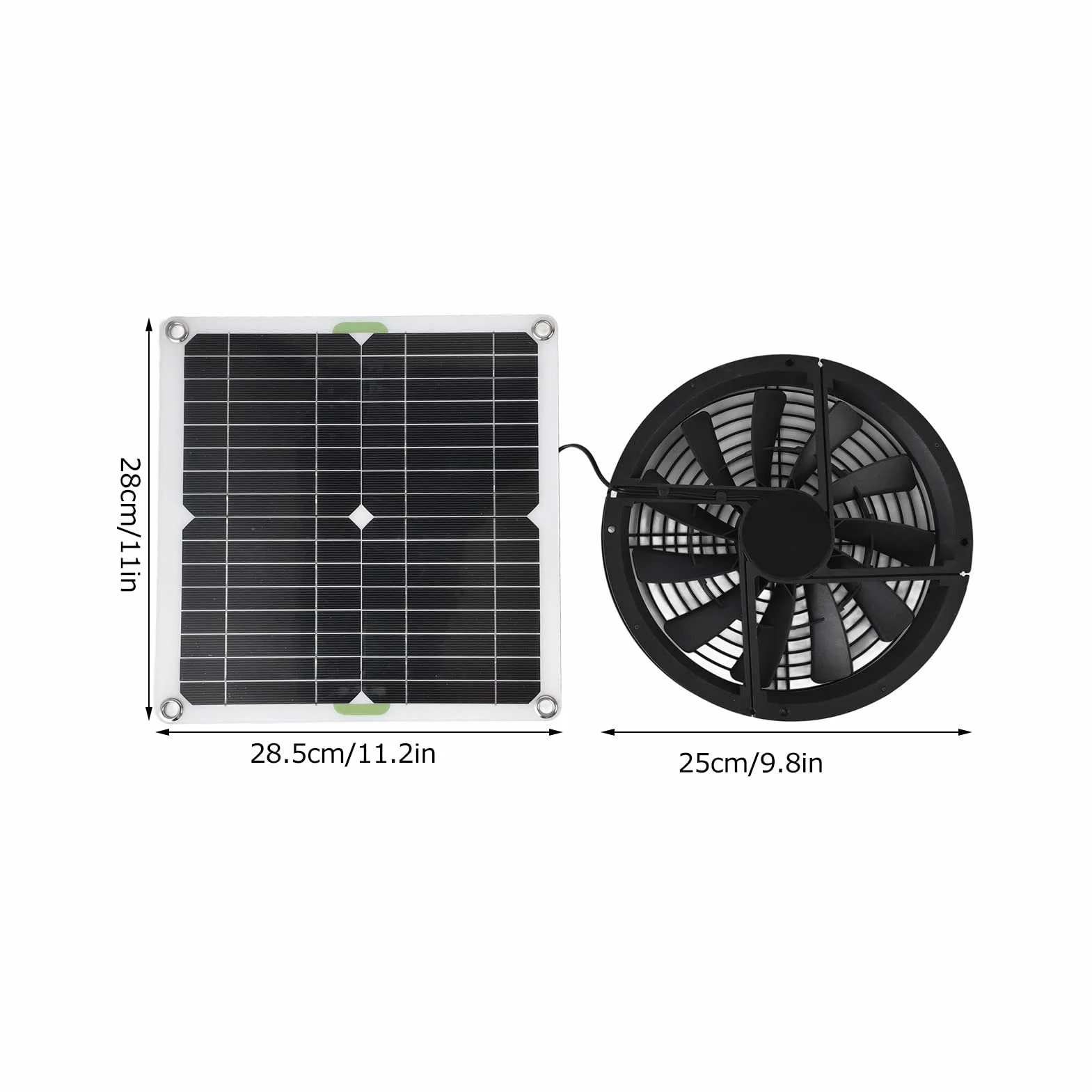 Wentylator solarny 12V 100W wodoszczelny do szklarni kurnika szopy przyczepy kempingowej