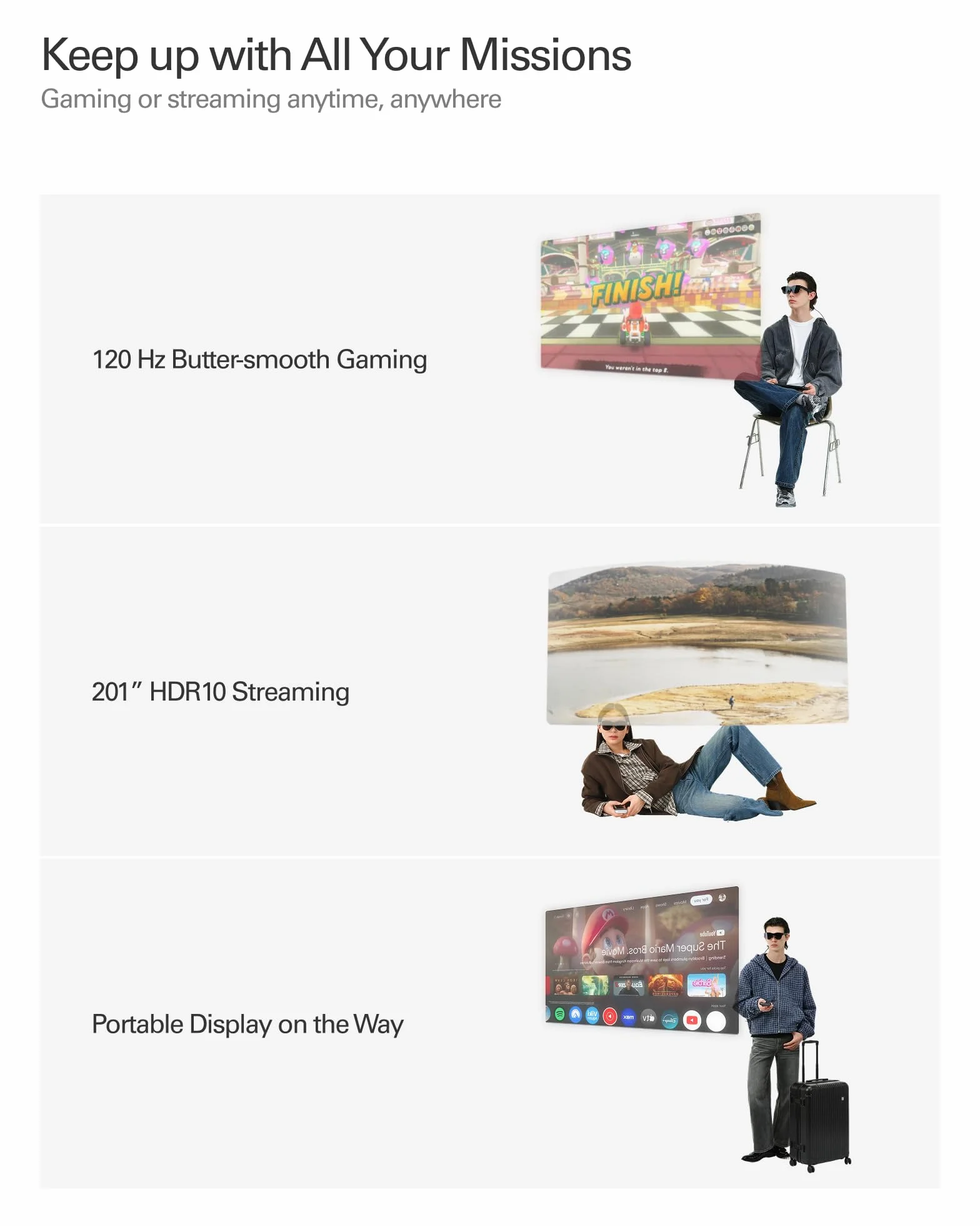 RayNeo Air 4 Pro Okulary AR/XR, Wyświetlacz HDR10, Chip Vision 4000, Wirtualne Kino 201 cali, Dźwięk przez Bang & Olufsen, Okulary 3D do Filmów i Gier dla iPhone 17,16,15/Android/Mac/Steam Deck/PS4/5