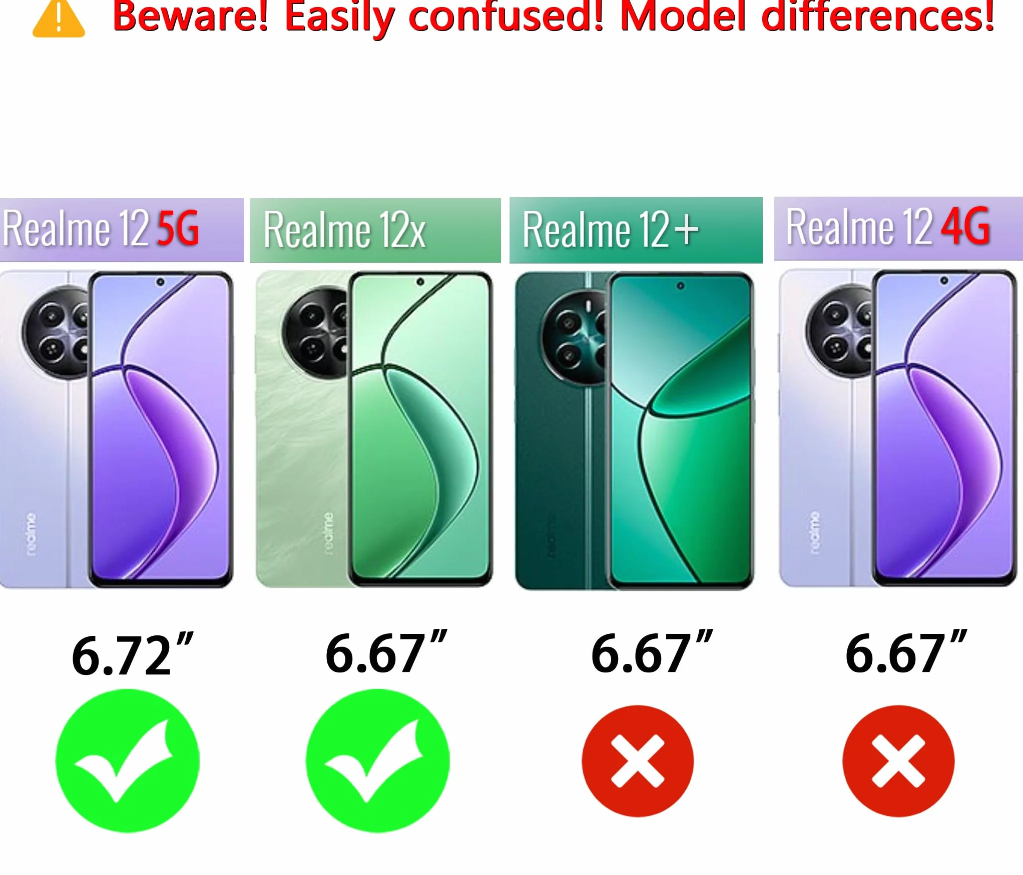 EASSGU Skórzane etui na telefon Realme 12 5G (6,72") magnetyczne z 3 przegródkami na karty, portfel, odporne na upadki - szare