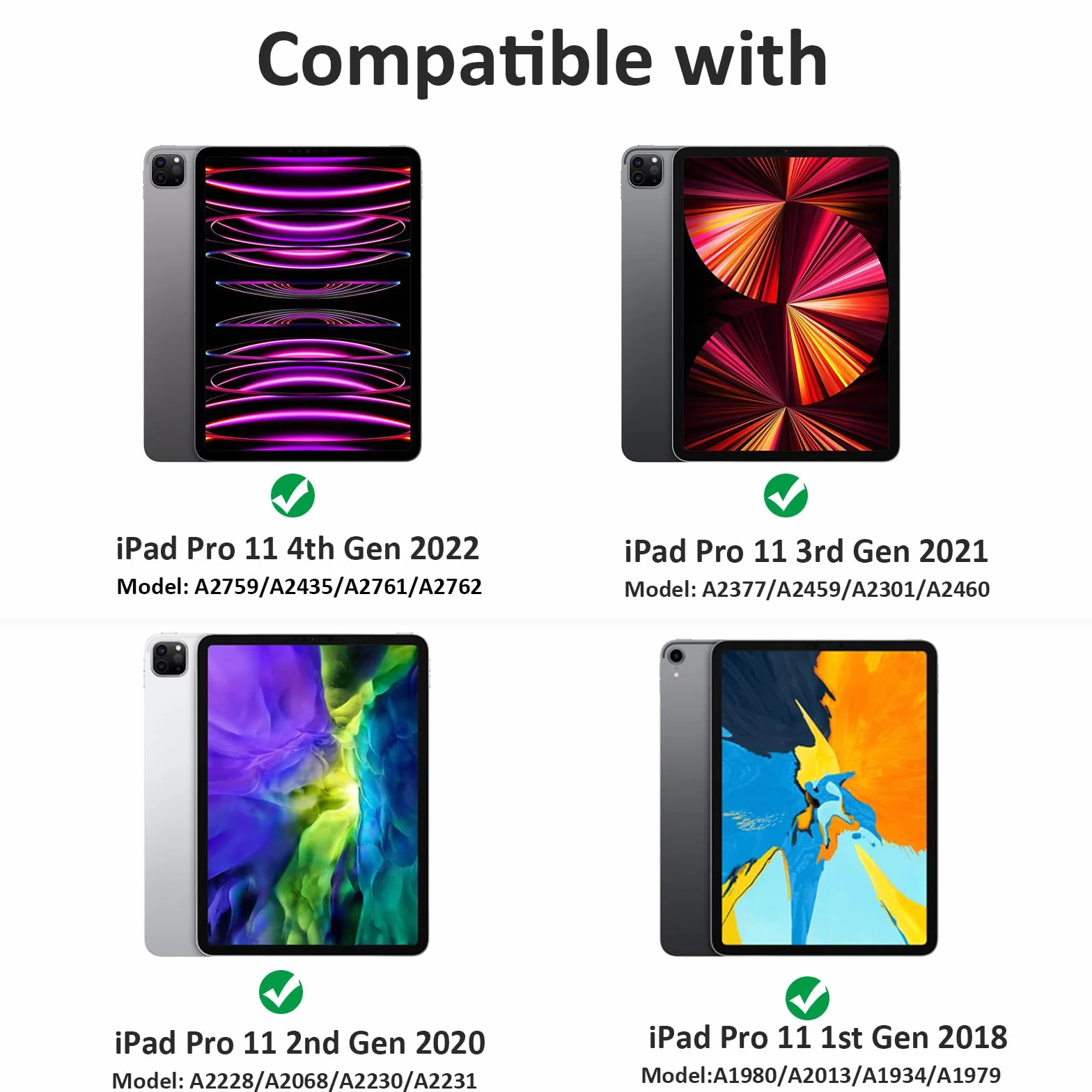 Etui do iPad Pro 11 cali 4/3/2/1 generacji z Uchwytem na Długopis, Odporne na Uderzenia, Jasnoszary