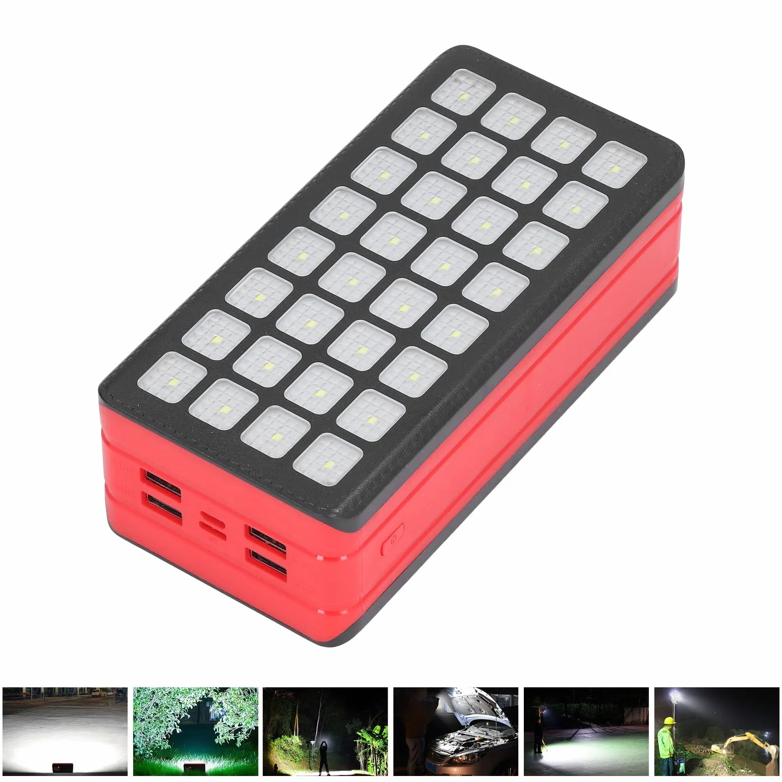 Powerbank o Dużej Pojemności 50000 MAH z 4 Portami USB, 32 Diodami LED na Kemping, Piknik, Zajęcia na świeżym Powietrzu