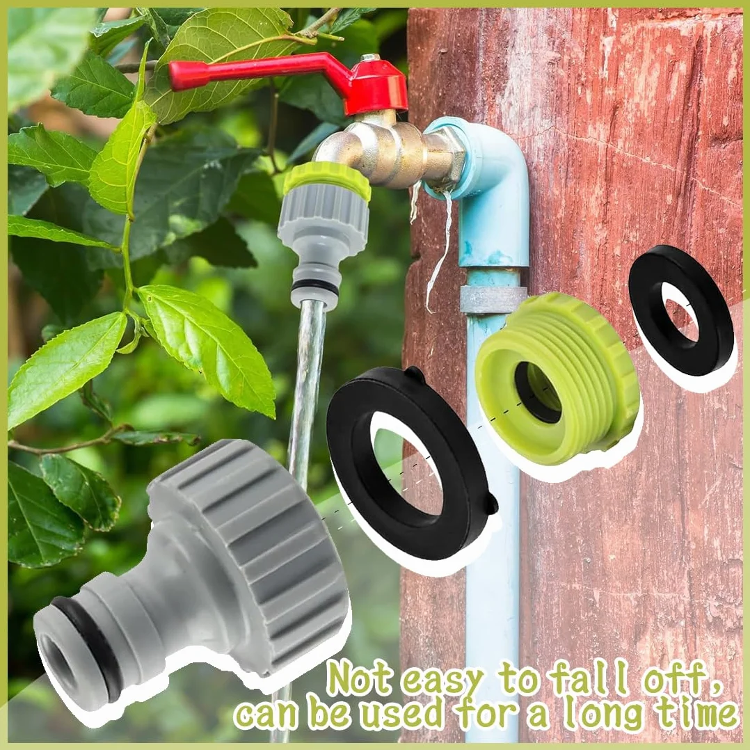 4 szt. złączek do kranów ogrodowych, szybkozłączki do węża ogrodowego 1/2 "i 3/4", adapter do kranu, tworzywo sztuczne, adapter kranu, do węża nawadniającego