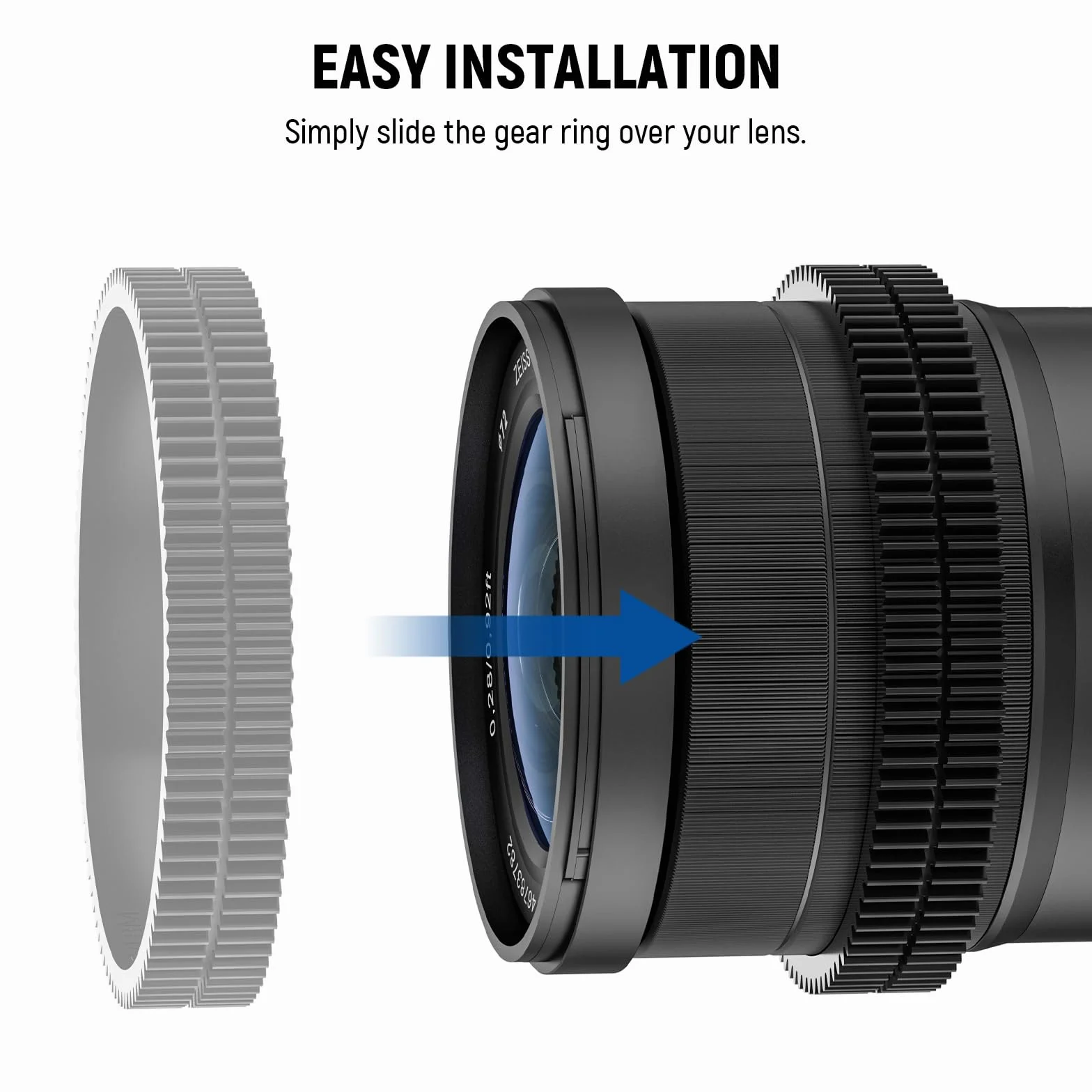 NEEWER Bezszwowy zestaw pierścieni przekładniowych 0,8 MOD do obiektywu ø46,5-90 mm, kompatybilny z SmallRig kompatybilny z Tilta NEEWER Follow Focus do obiektywów Canon, Sony, Nikon, Fujifilm, Sigma