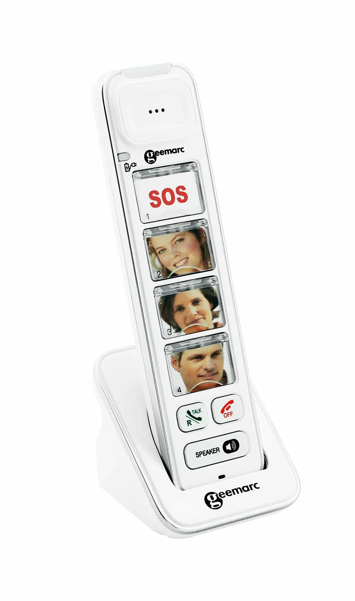 Geemarc Pakiet dla seniorów - wzmocniony telefon stacjonarny i dodatkowe słuchawki z automatyczną sekretarką i dużymi przyciskami do zdjęć seniorów - niski lub średni ubytek słuchu - wersja PL