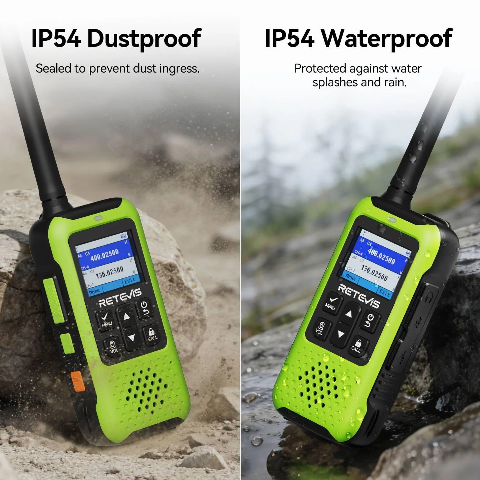 Retevis EZTalk 65 Dwubandowe Radiotelefony, Dwukierunkowa Nawigacja GPS BDS, Programowalne Częstotliwości przez APP, Przenośne Radiotelefony do Awarii, Wspinaczki Górskie (2 Pary)