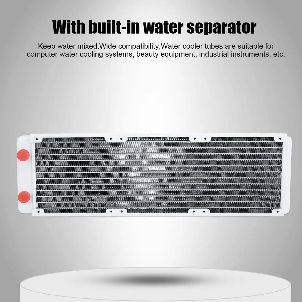 Miedziany Radiator 360 Mm do Układu Chłodzenia wodą Komputera PC | Mosiężna Komora Wodna, Konstrukcja 12-rurowa, Kompatybilna z Chłodzeniem Komputerowym i Przemysłowym
