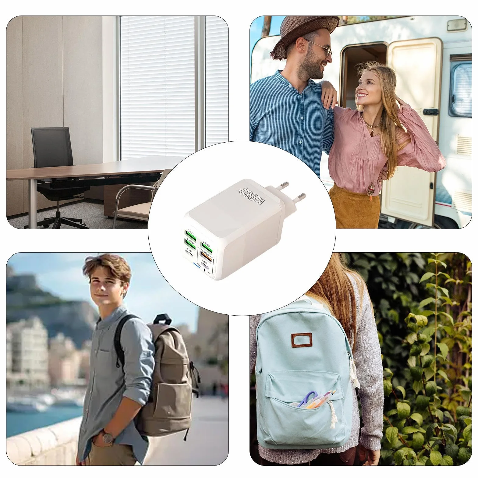 Adapter kostkowy USB 150 W szybkie ładowanie koncentrator MultiUSB