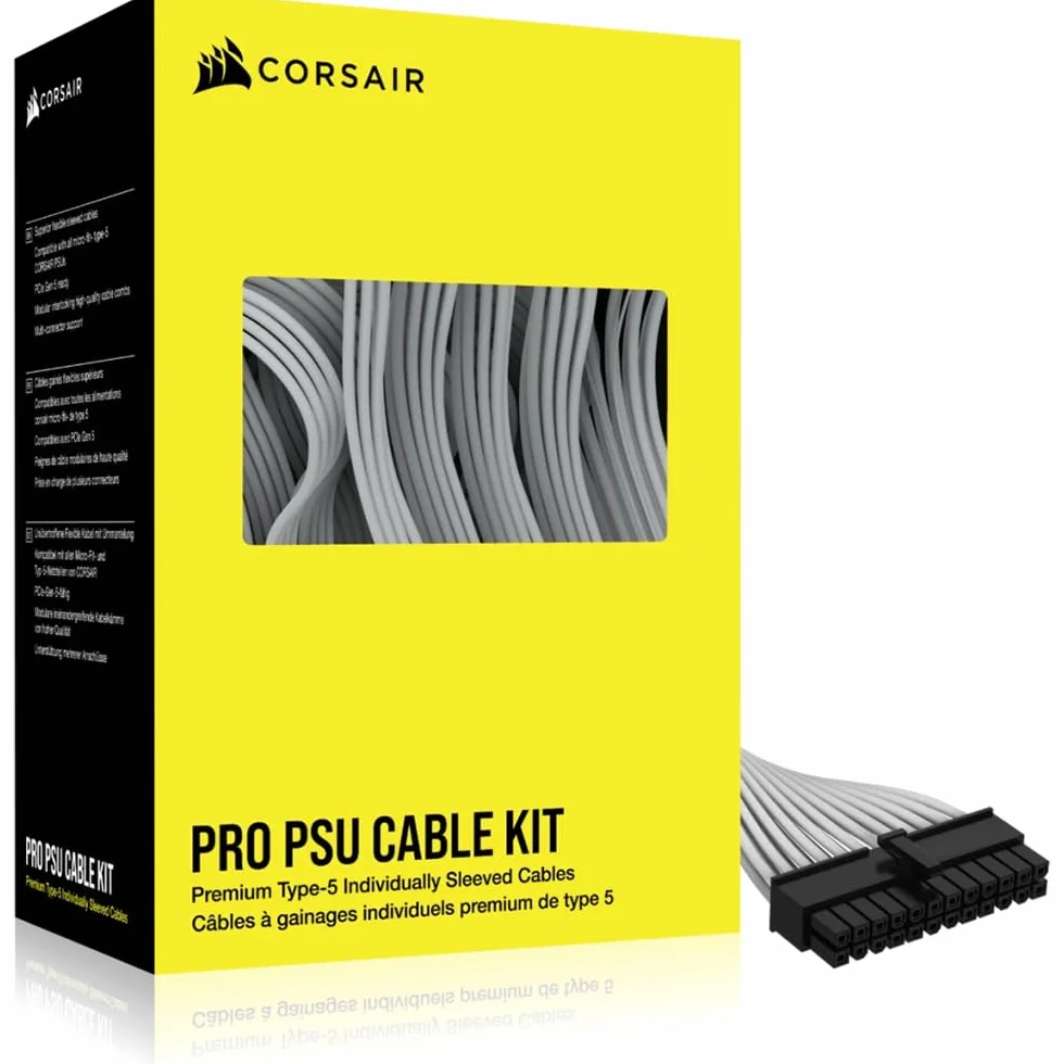 Corsair Kable PSU typu 5 Premium z indywidualnymi rękawami - zestaw Pro - biały