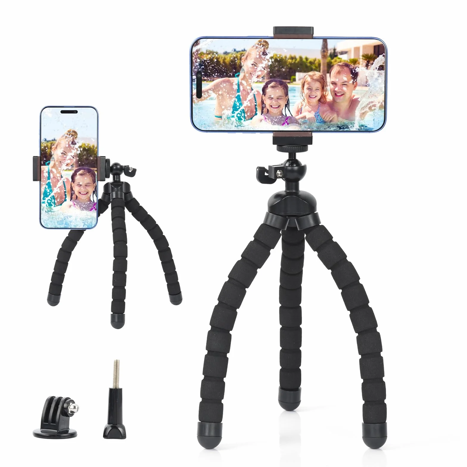 UTEBIT Elastyczny statyw do telefonu komórkowego, uchwyt do smartfona, obracany o 360°, uchwyt na statyw do selfie, kompatybilny z iPhone, Galaxy, idealny do selfie, vlogowania