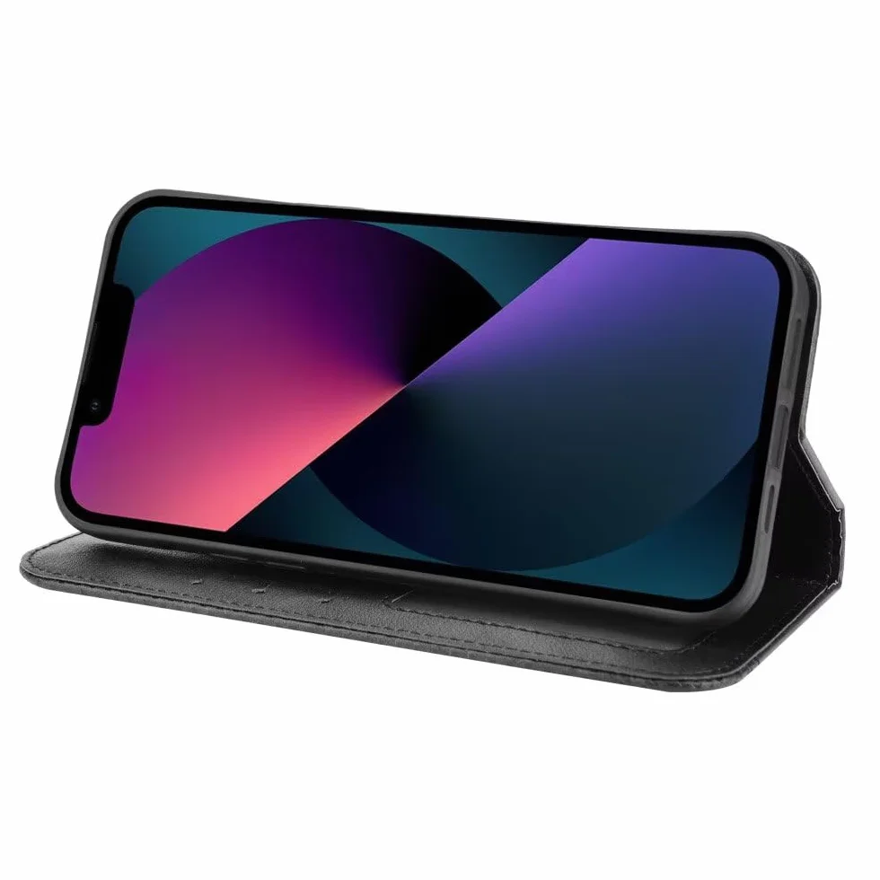 Etui z klapką ze skóry flip do Realme C71 Brązowe