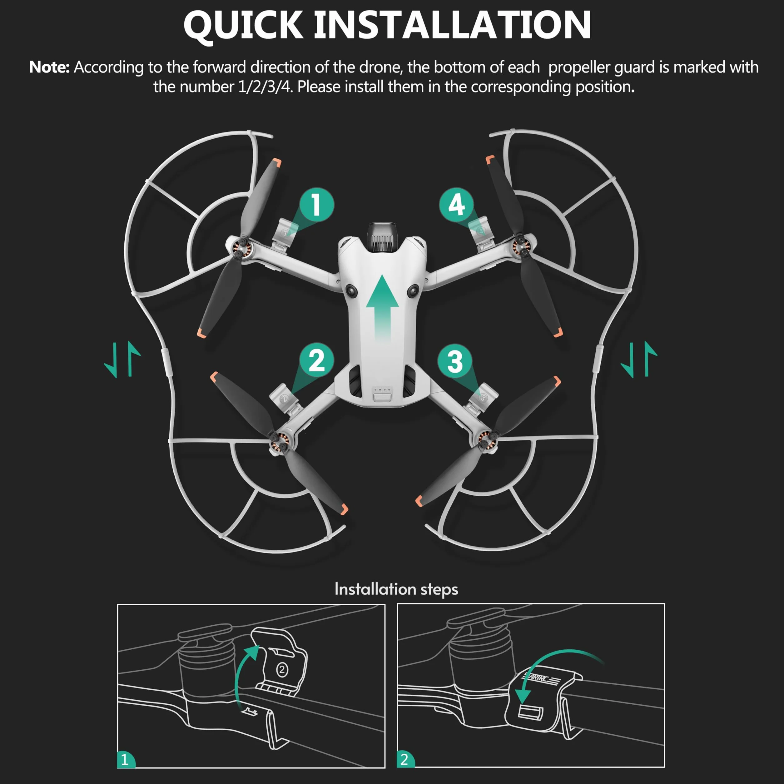 STARTRC Mini 4 Pro Propeller Guard, zdejmowany ochraniacz śmigła szybkiego zwalniania do akcesoriów DJI Mini 4 Pro