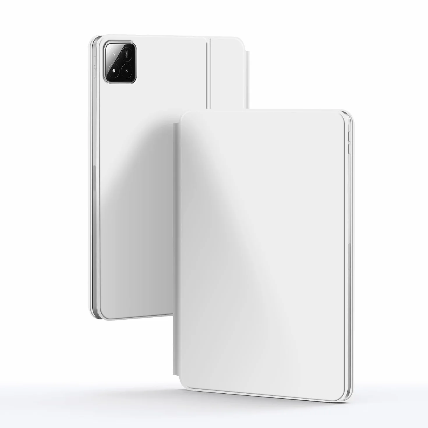 Etui na klawiaturę do Xiaomi Mi Pad 8/8 Pro 11,2" 2025, magnetyczny stojak na płozach, ultracienkie etui ochronne z podświetlaną klawiaturą, białe
