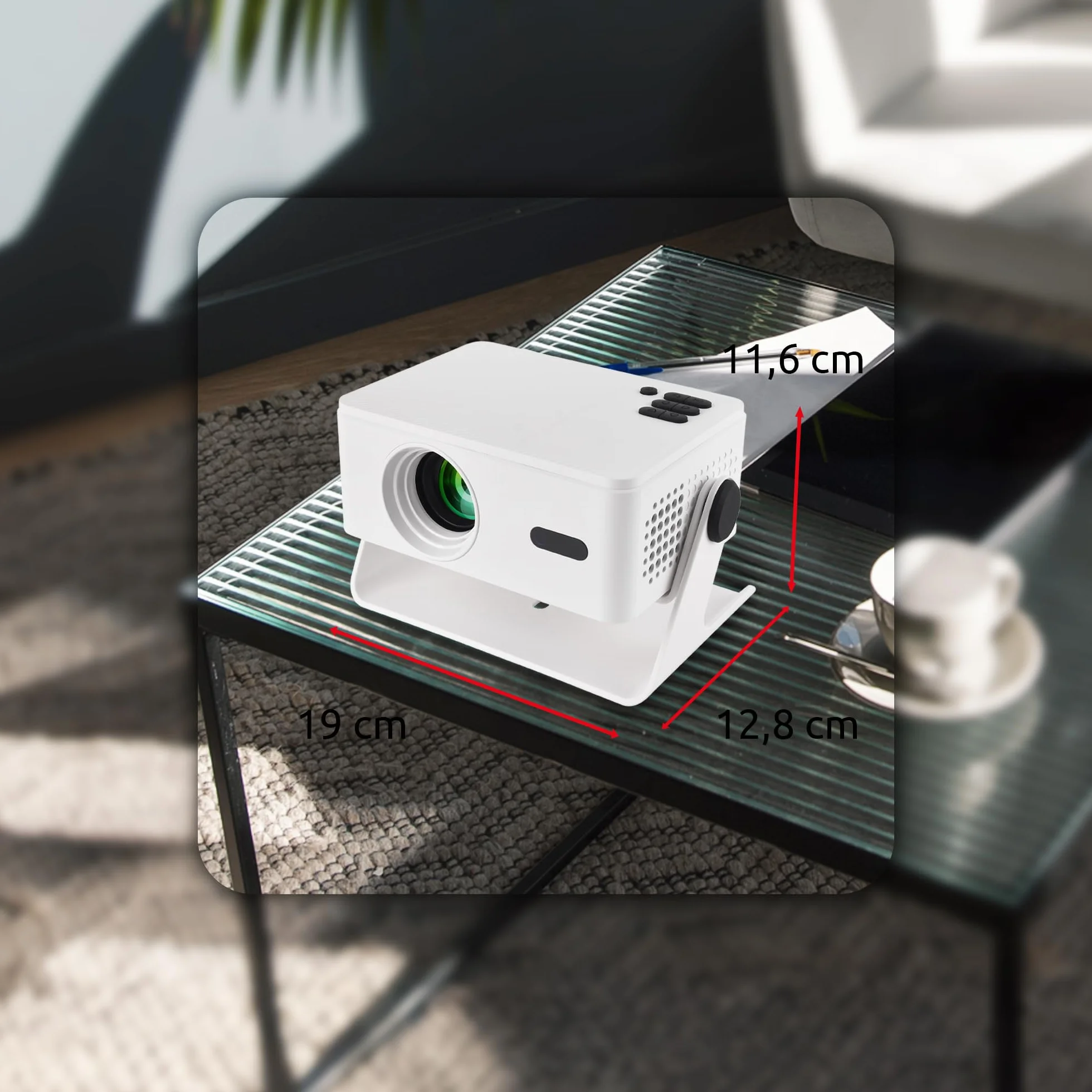 IRRADIO Inteligentny projektor 150 ANSI lumenów, przenośny mini projektor HD Native 720p z systemem Android 13 i Auto Focus, dostęp do aplikacji Streaming, dwuzakresowe WiFi
